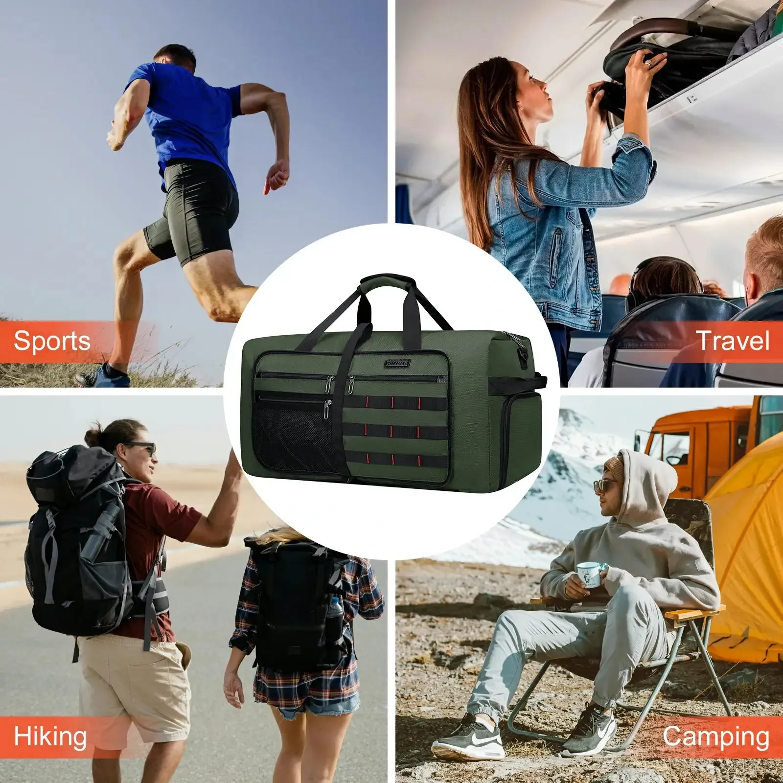 Foldable Duffel Bag for Travel 65L Lightweight Packable