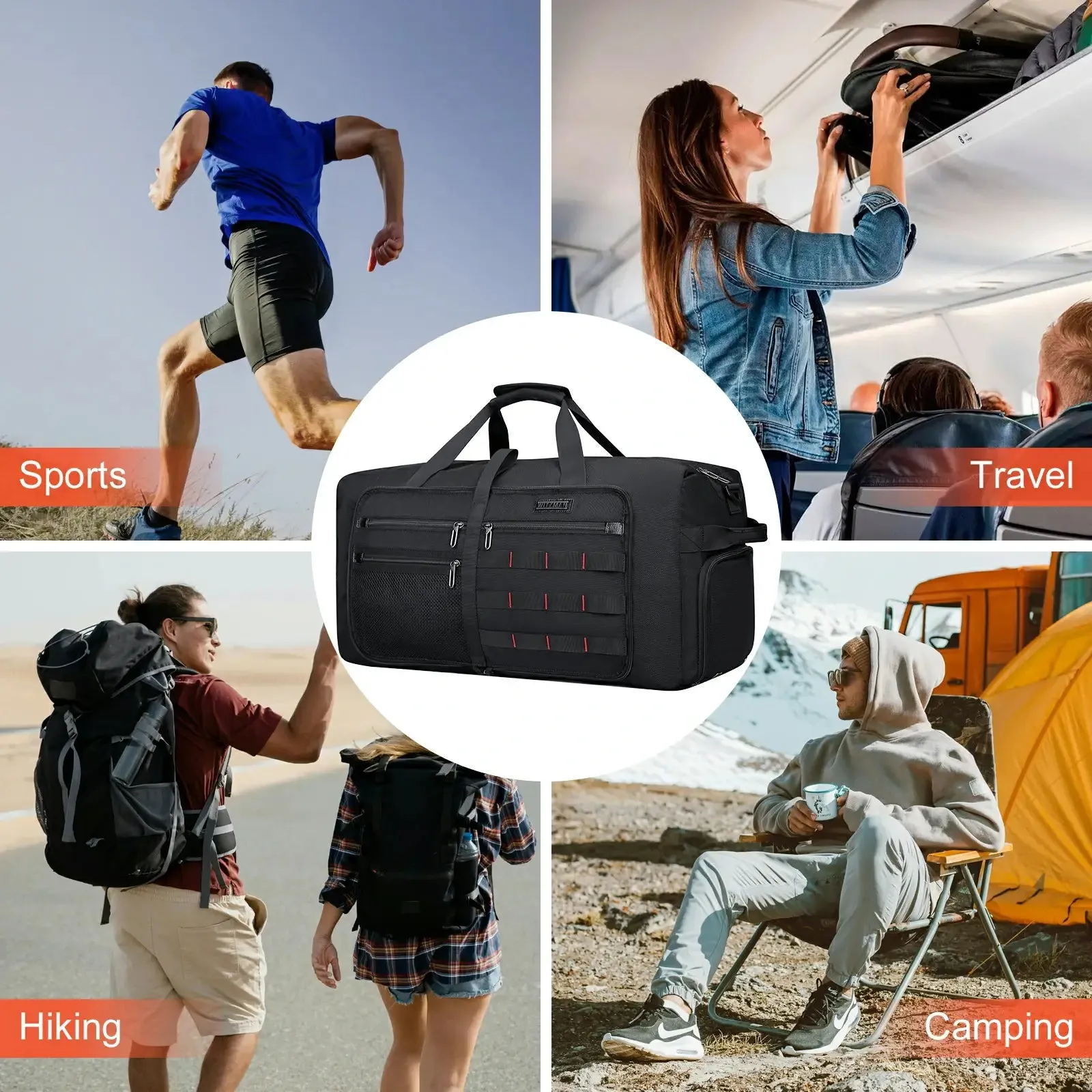 Foldable Duffel Bag for Travel 65L Lightweight Packable