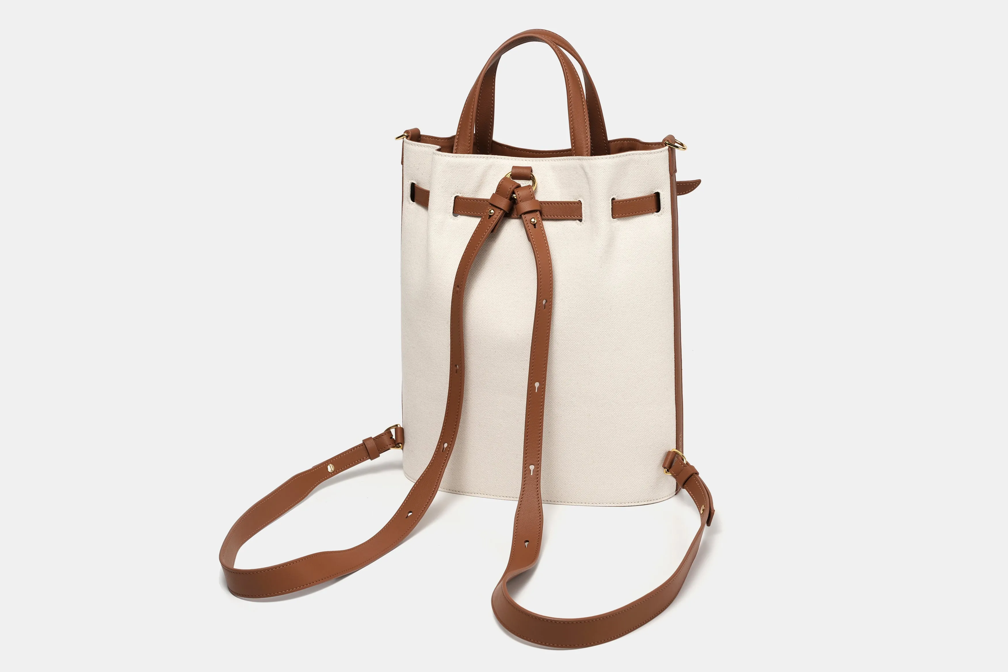 Functional Leather Bucket Bag Big Size