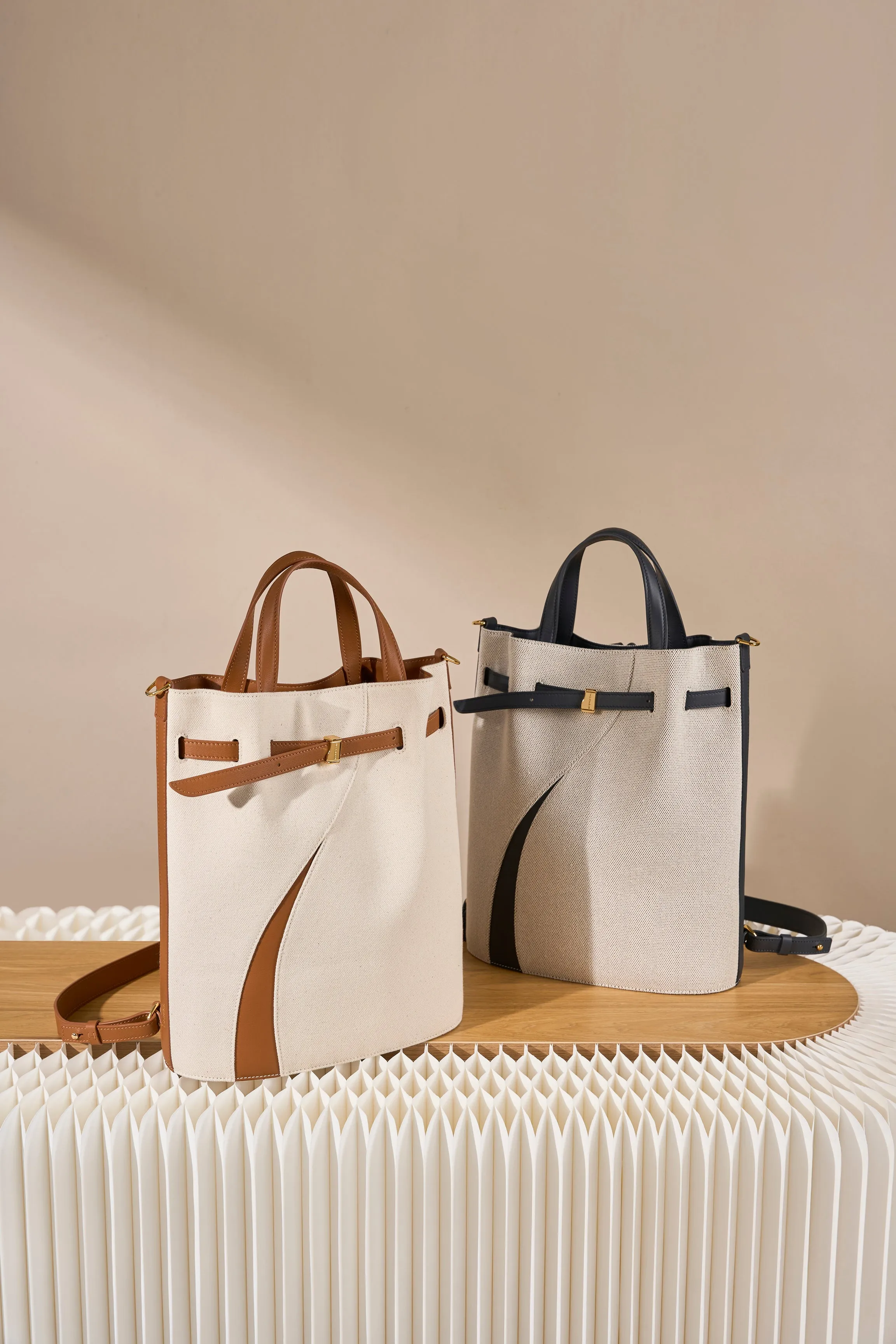 Functional Leather Bucket Bag Big Size