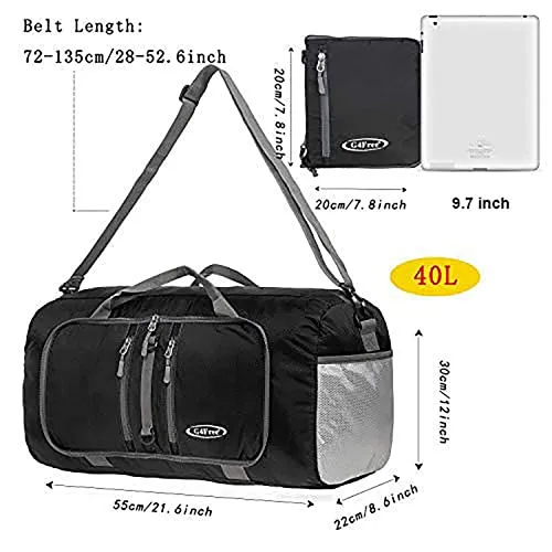 G4Free 40L Foldable Water Resistant Duffel Bag