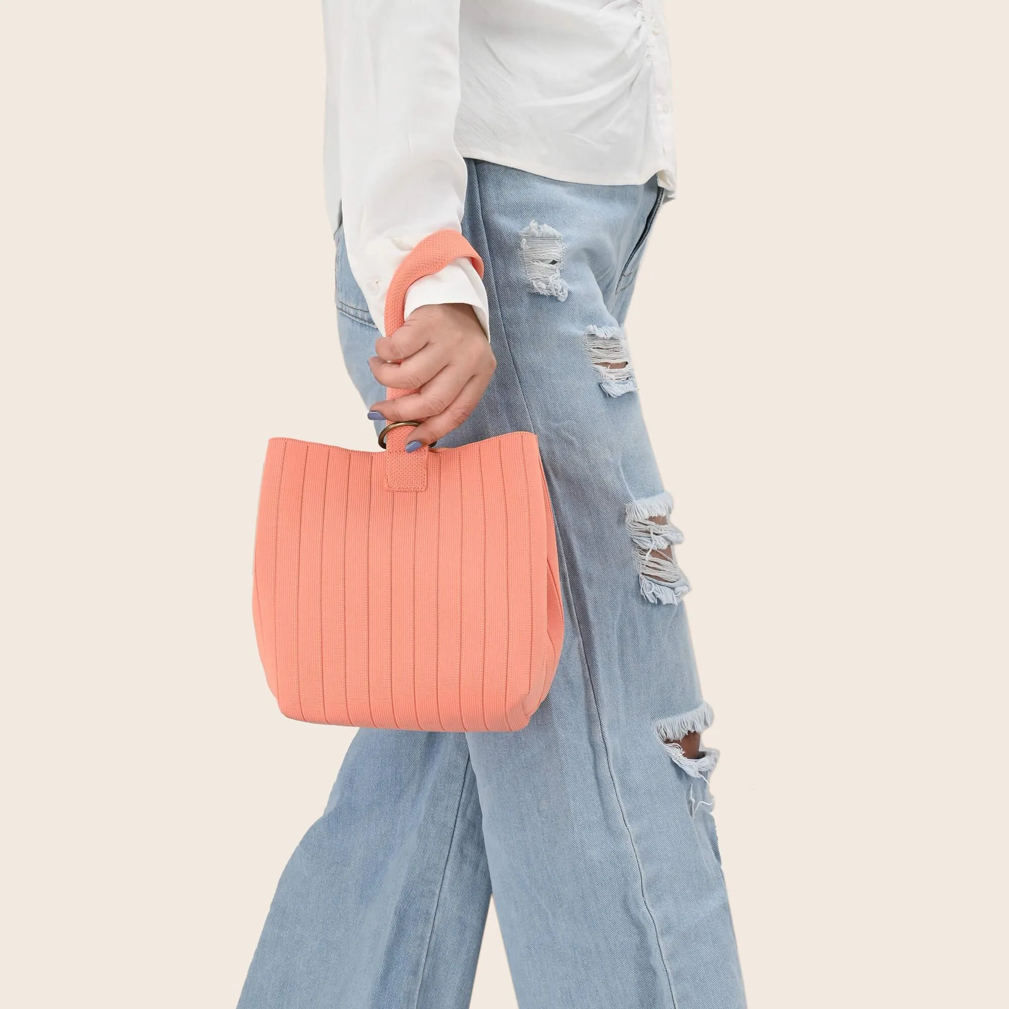 Jude- Mini Bucket Bag-Peach