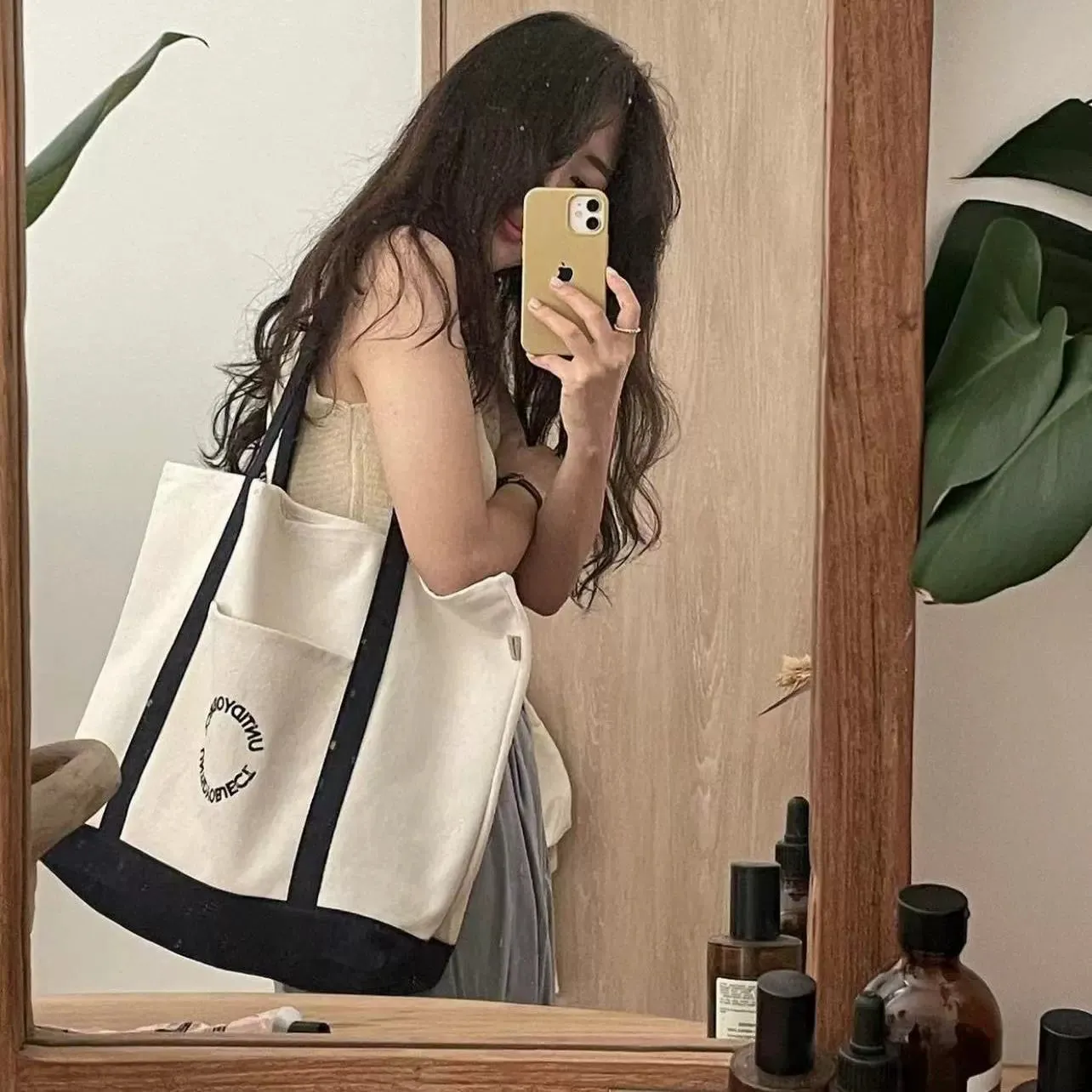 Korean Style Niche Design Canvas Tote Bag