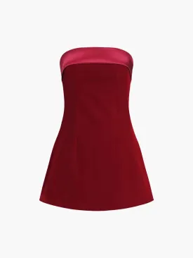 Léa – Strapless design – Velvet mini dress