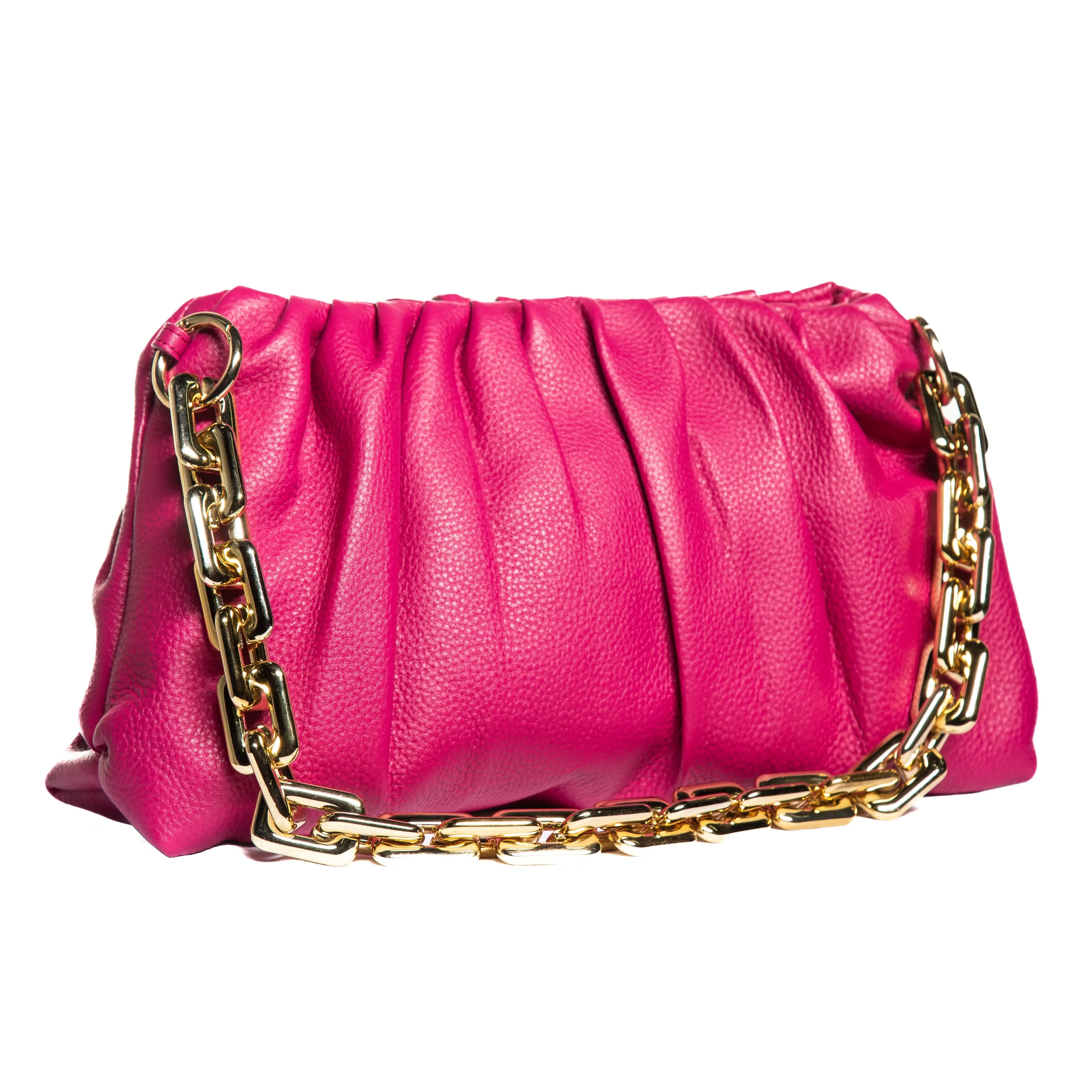 Leather Clutch Bag, Sophia Leather Clutch Bag with Chain Handle