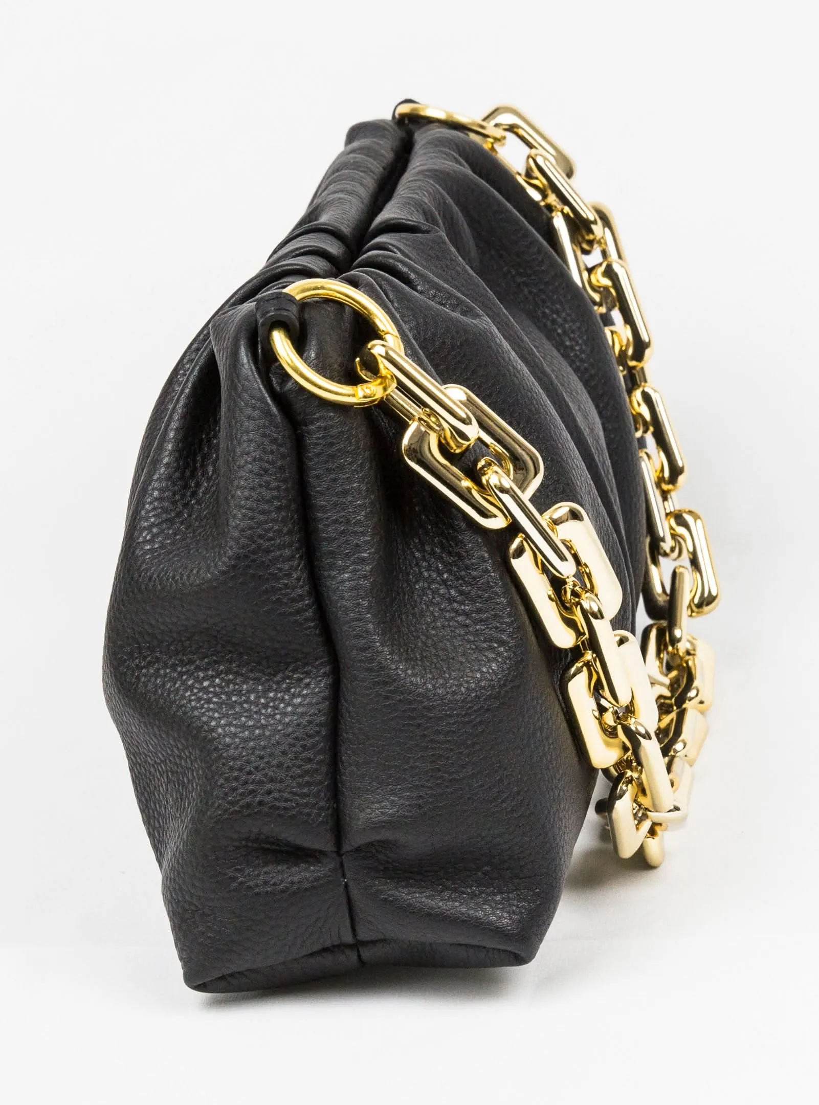 Leather Clutch Bag, Sophia Leather Clutch Bag with Chain Handle