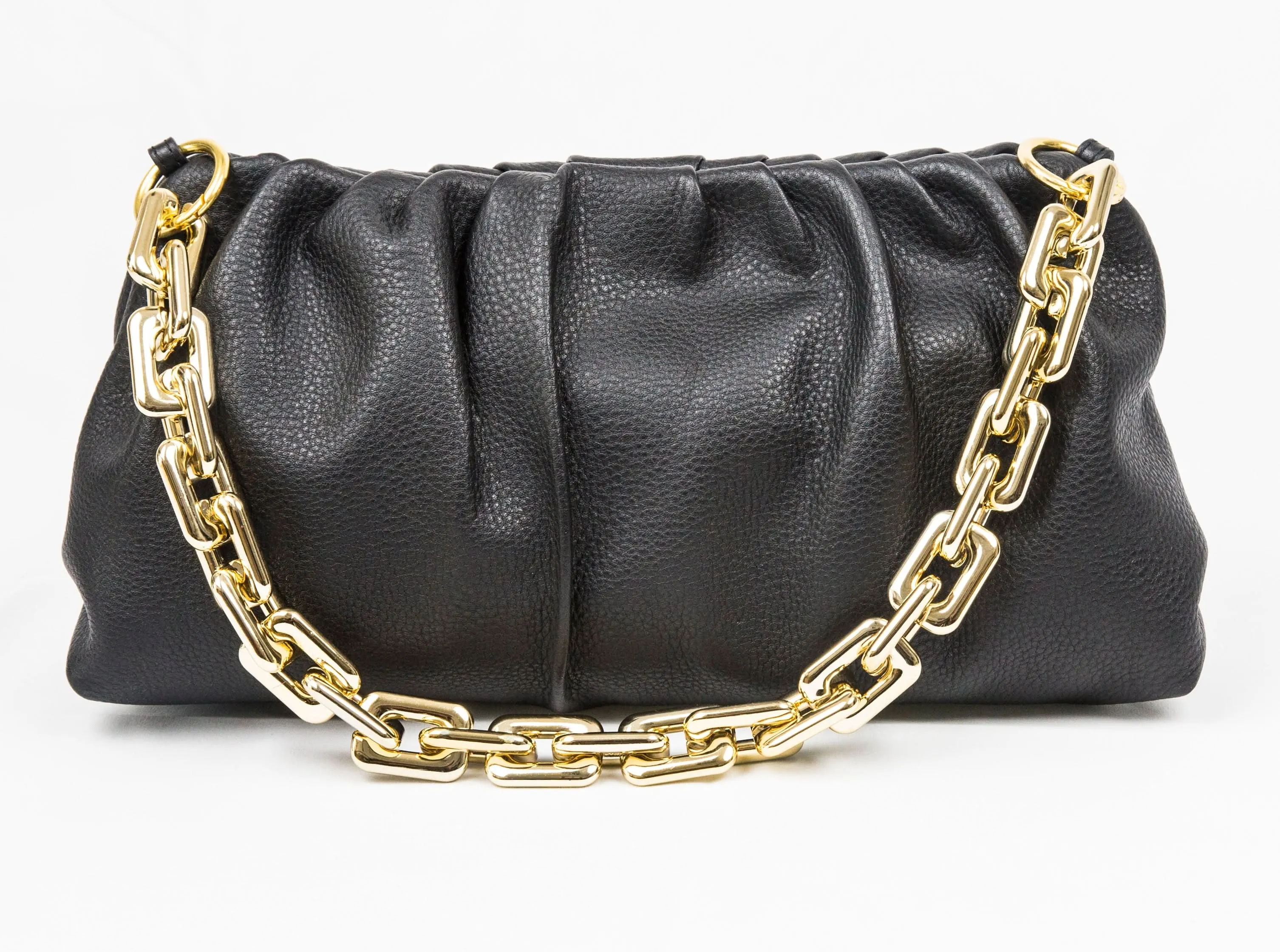 Leather Clutch Bag, Sophia Leather Clutch Bag with Chain Handle