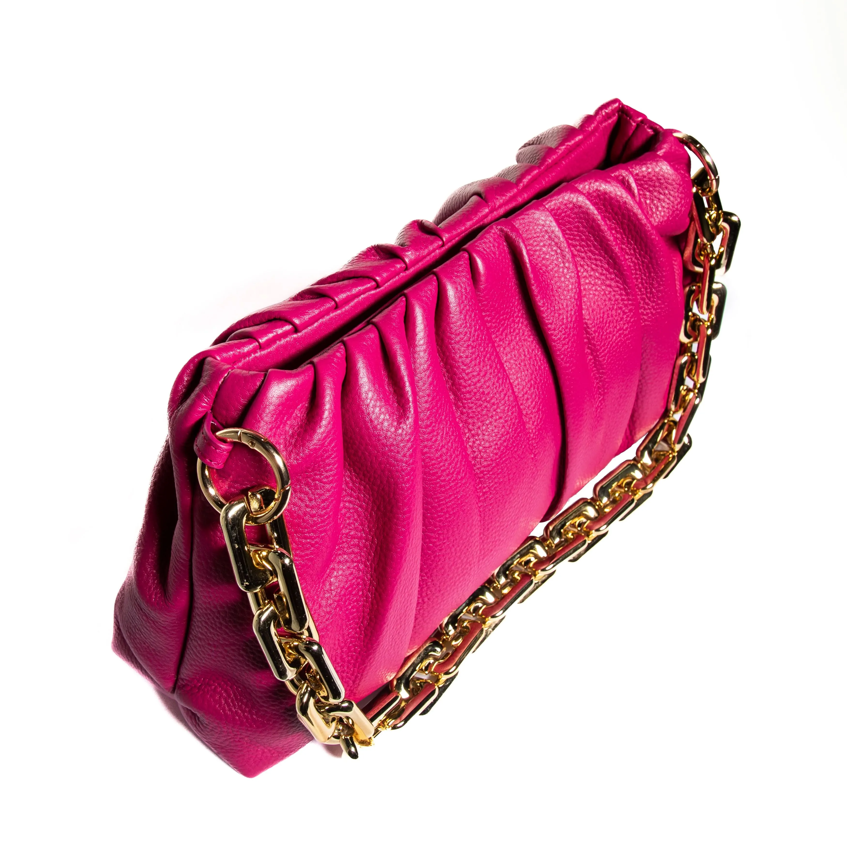 Leather Clutch Bag, Sophia Leather Clutch Bag with Chain Handle