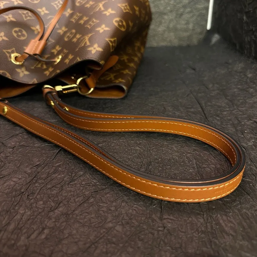 Louis Vuitton Classic Monogram Brown Coated Canvas Bucket Bag 25cm