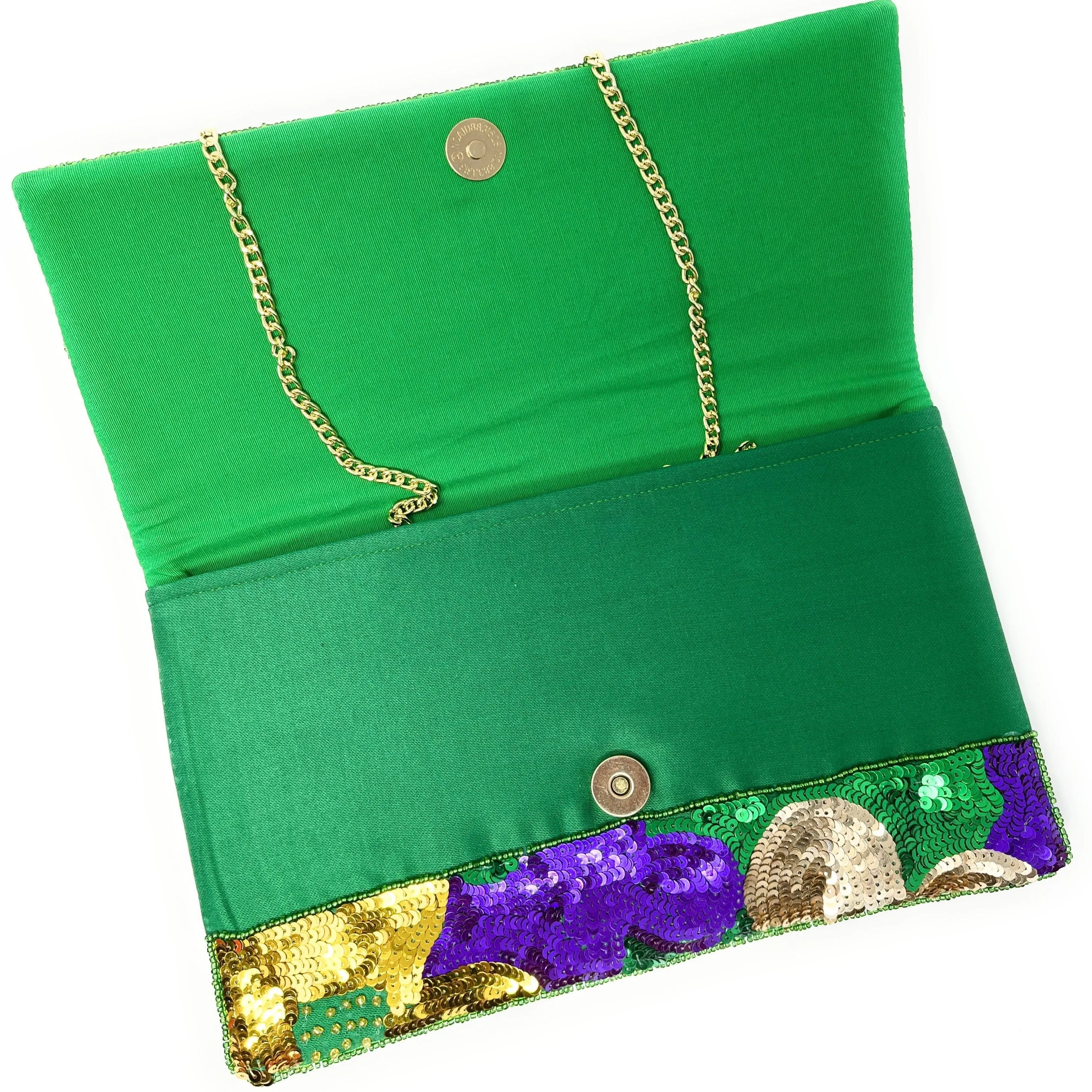 Mardi Gras Sequin Clutch Purse