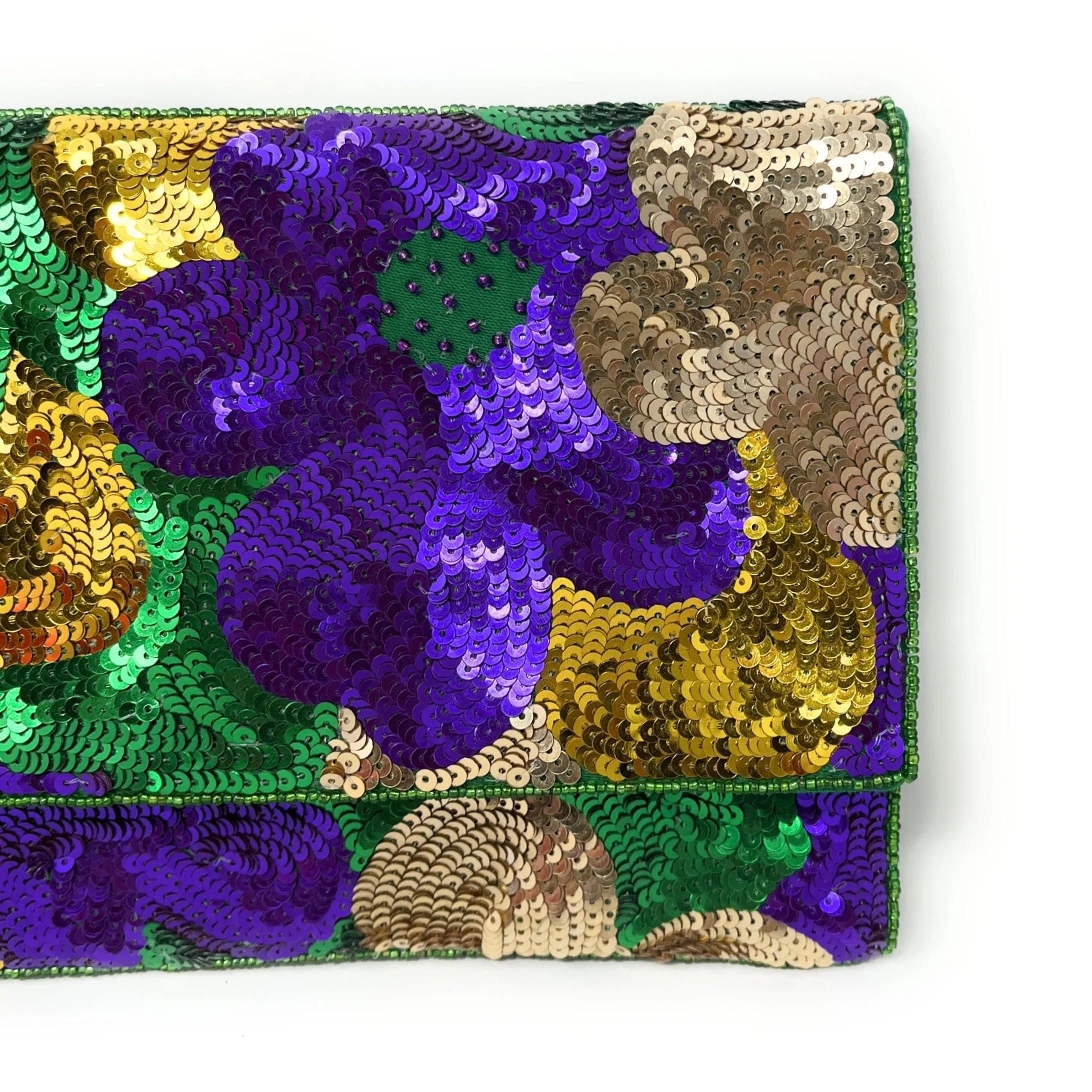 Mardi Gras Sequin Clutch Purse