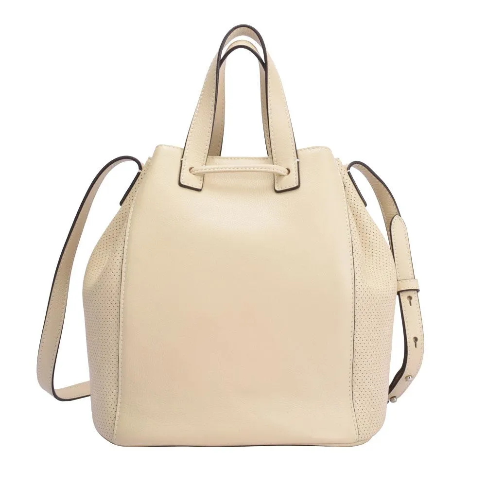 Maria Carla Elegance: Women's Cream Soft Grain Leather Handbag