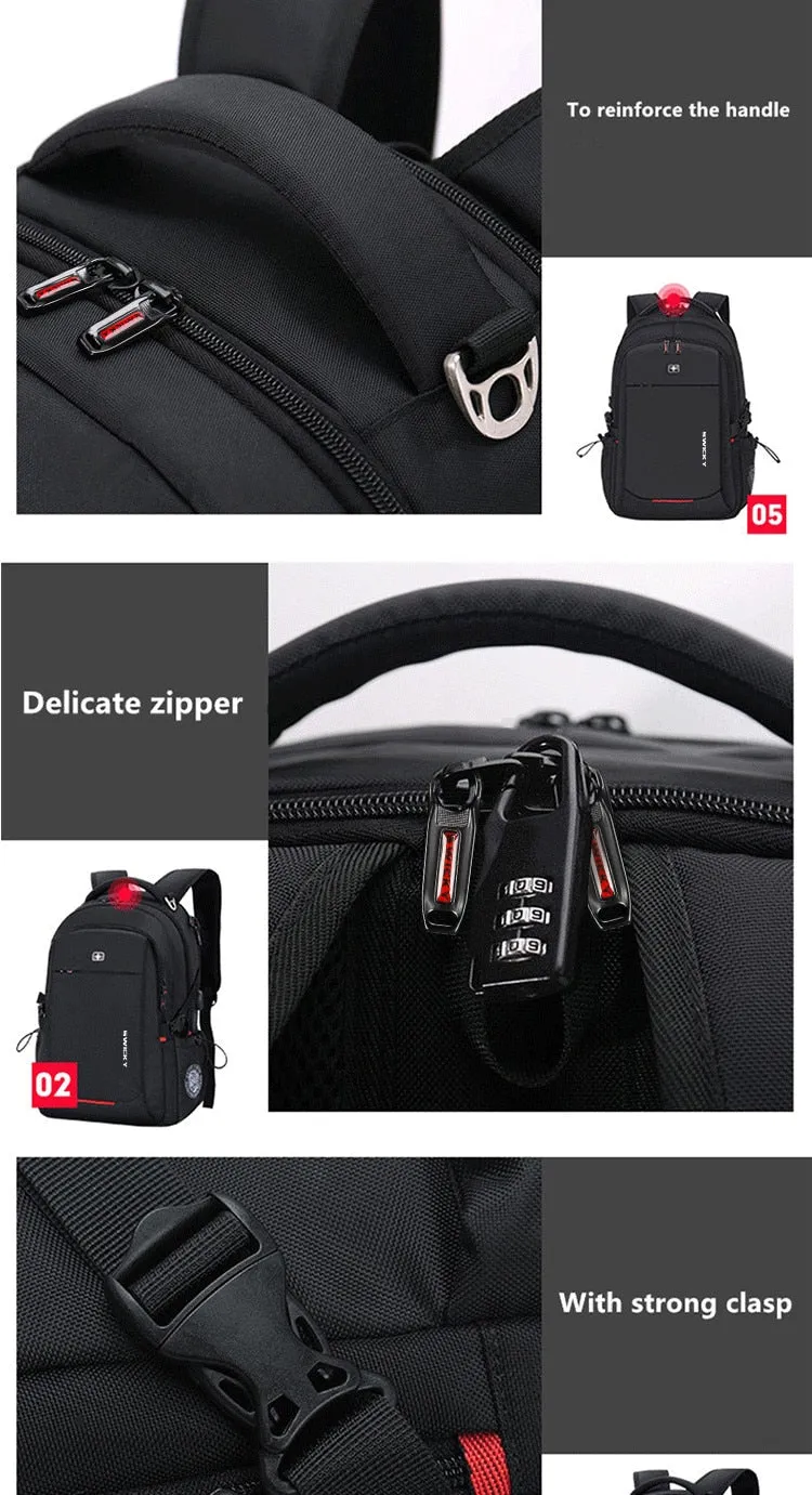 Mens Multifunction Business Casual Travel Anti-theft Waterproof Laptop Backpack