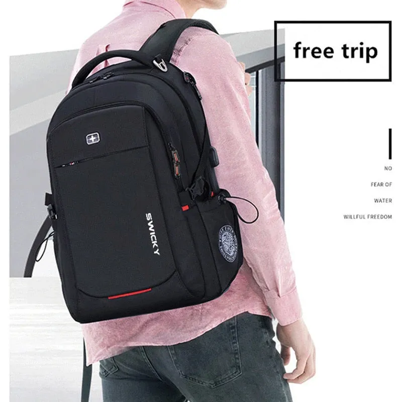 Mens Multifunction Business Casual Travel Anti-theft Waterproof Laptop Backpack