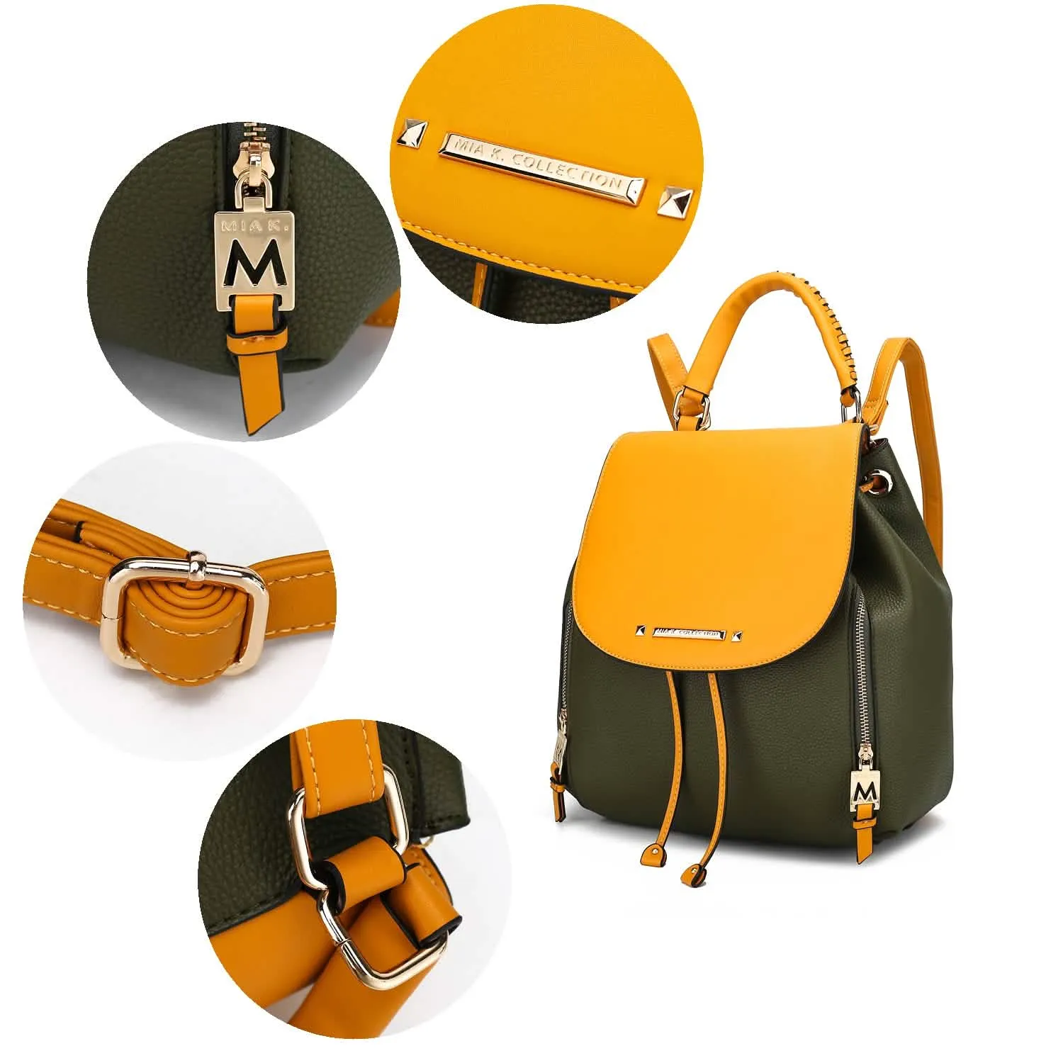 MKF Collection Sustainable Vegan Leather Kimberly Backpack for Fashion-Forward Women by Mia K