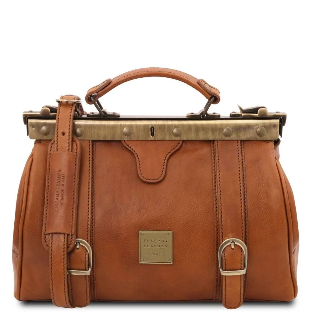 Monalisa - Doctor gladstone leather bag with front straps | TL10034