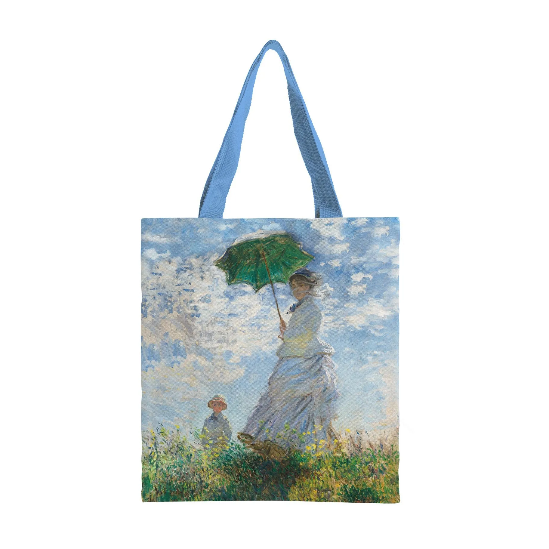 Monet Woman with Parasol Shoulder Strap Canvas Magazine Tote