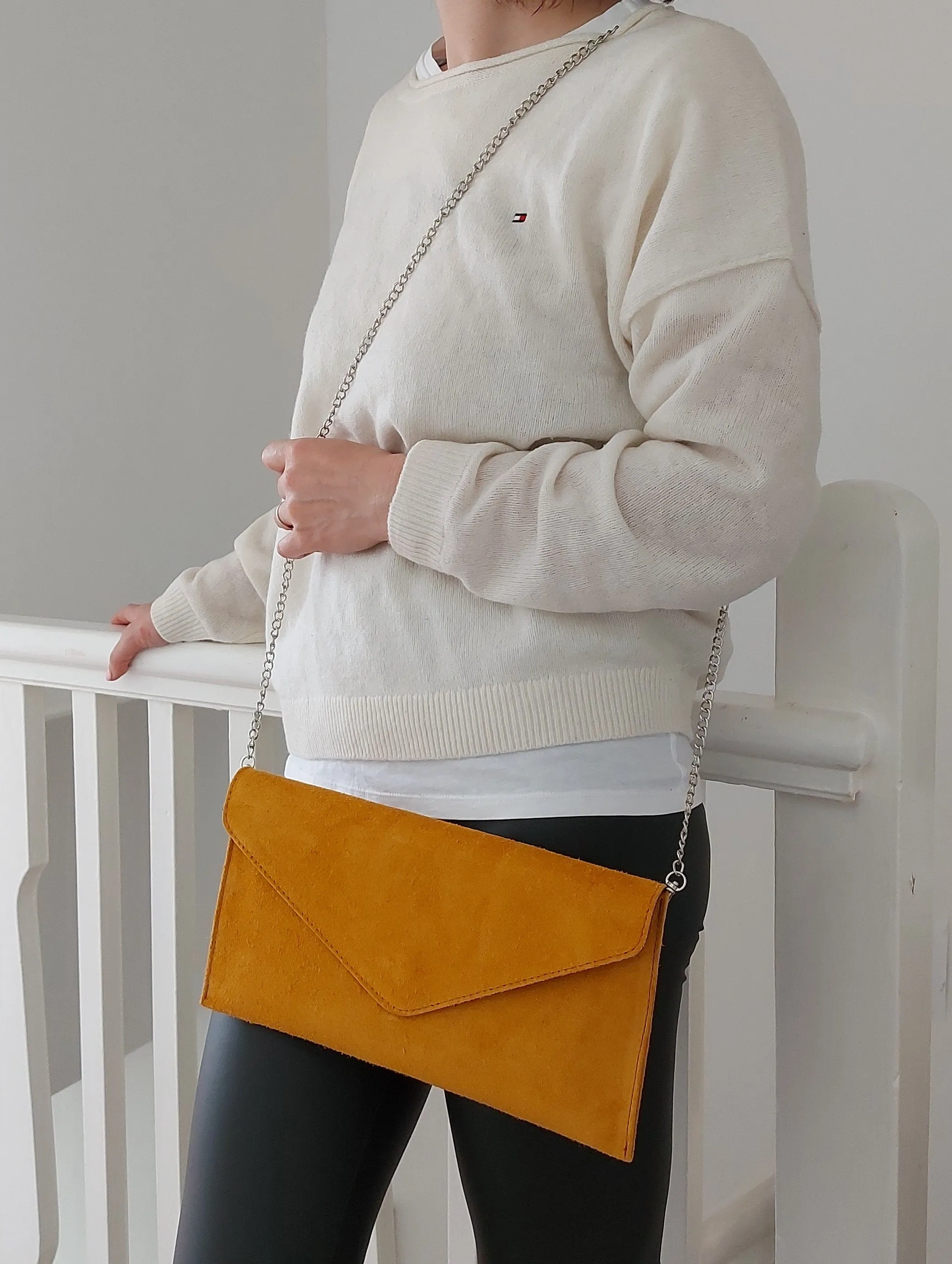 Mustard Envelope Clutch Bag