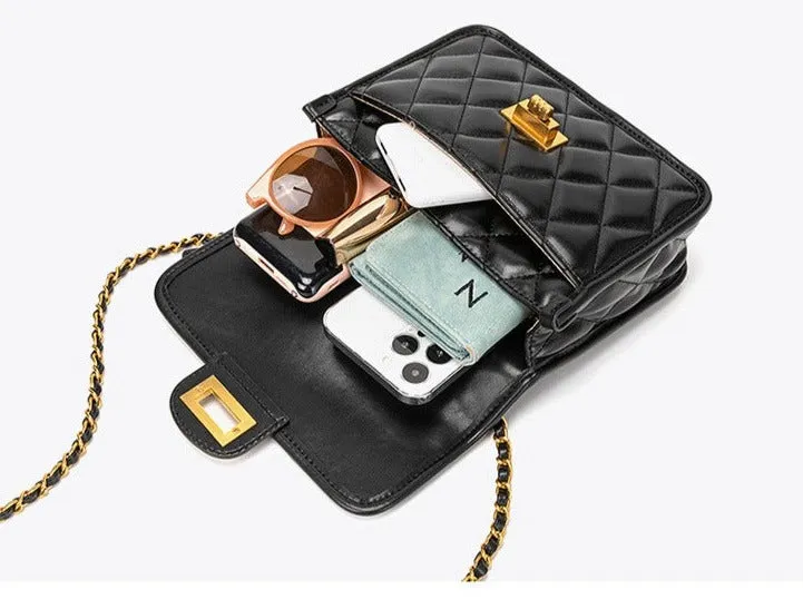 New style trendy and versatile small fragrance style portable rhombus small bag chain shoulder crossbody small bag