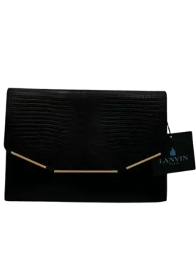 NWT Lanvin Lizard/Leather Clutch