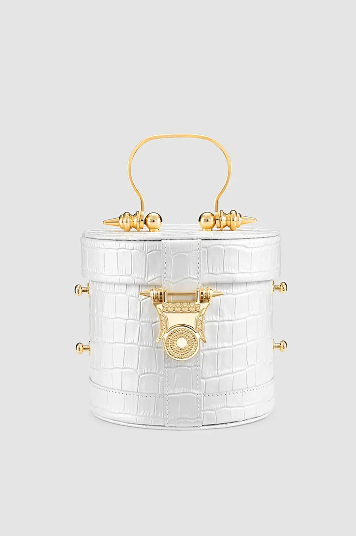 Papyrus Bucket White Crocodile