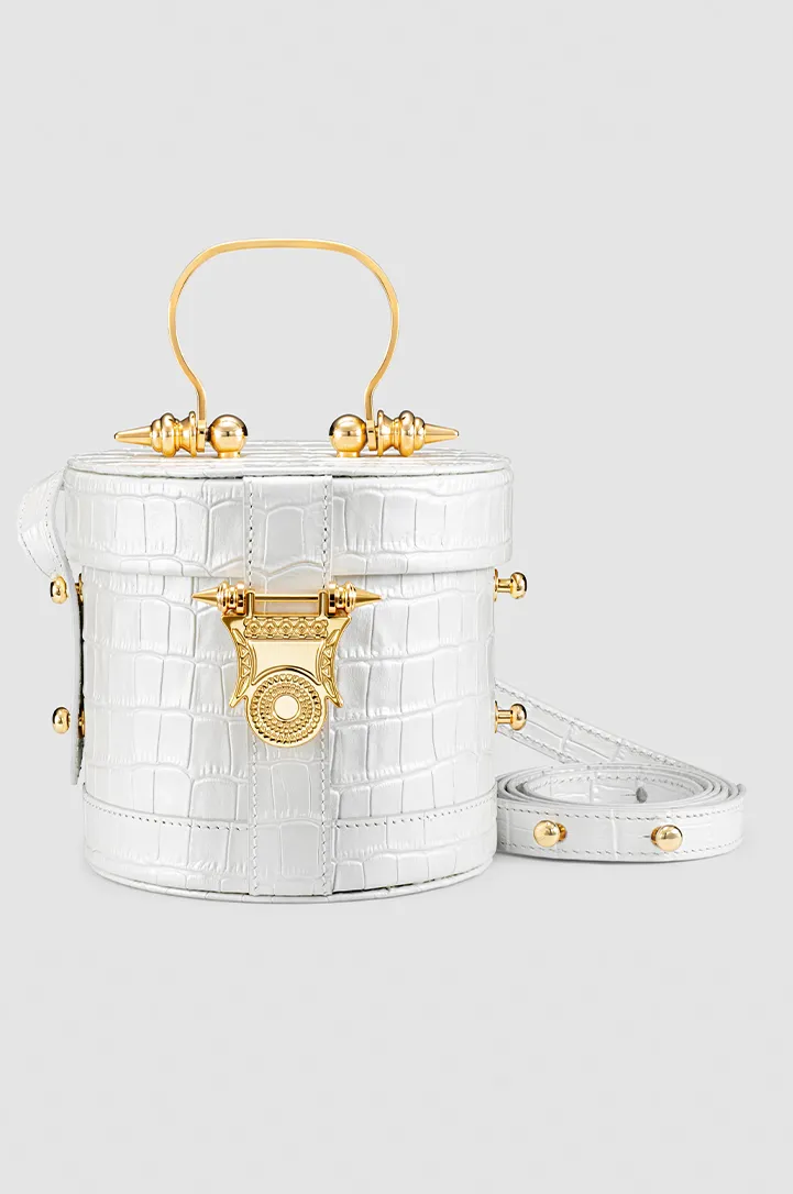 Papyrus Bucket White Crocodile