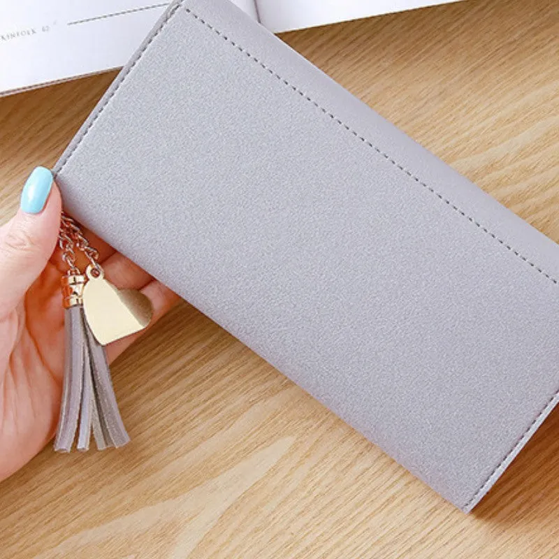 Pastel Heart Tassel Envelope Long Wallet