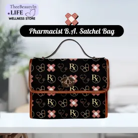 Pharmacist Bandaid Satchel Bag | Medical Field Satchel Purse with Vegan Leather Trim | Mini Crossbody Bag for Women in Medicine | Gift for Medical Expert | Gift for Doctoral Student, PharmD