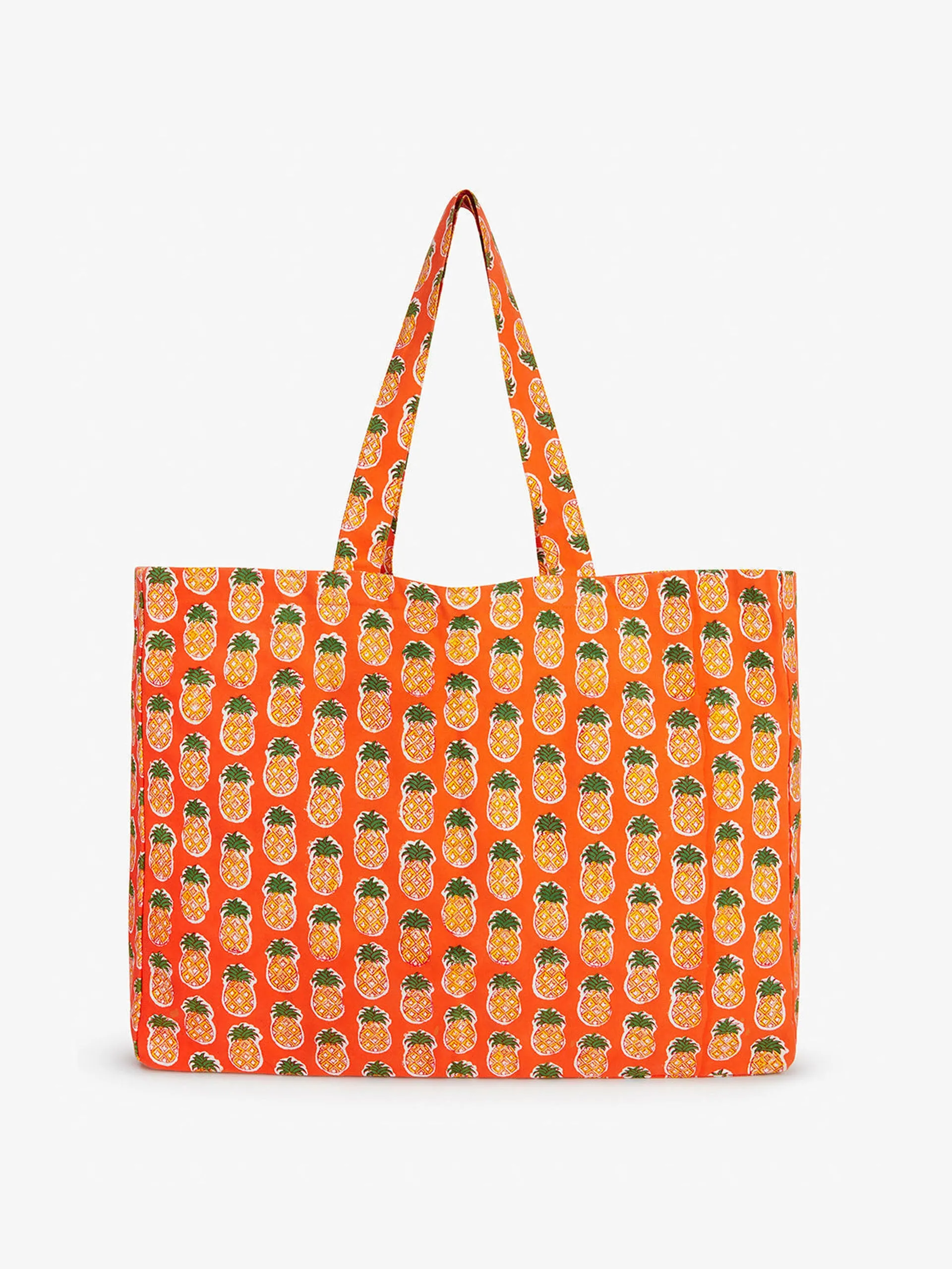 Pineapple print canvas bag