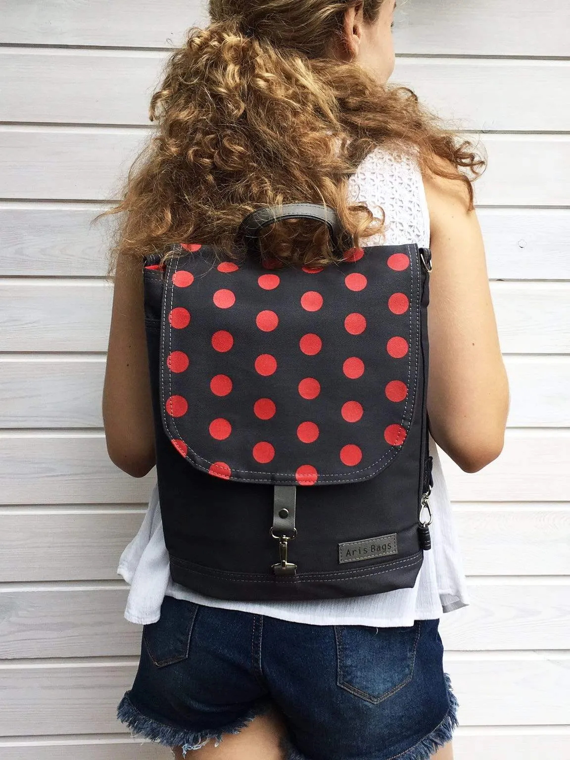 Polka Dots Women's Backpack and Cross Body Bag | Aris Bags