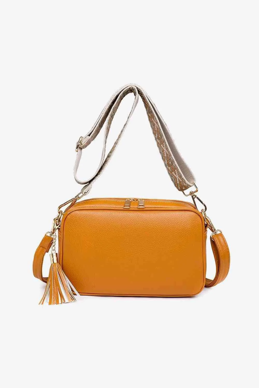 PU Leather Tassel Crossbody Bag