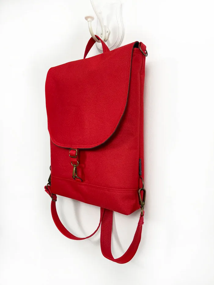 Red Multipurpose Backpack, Women's Cross Body Bag