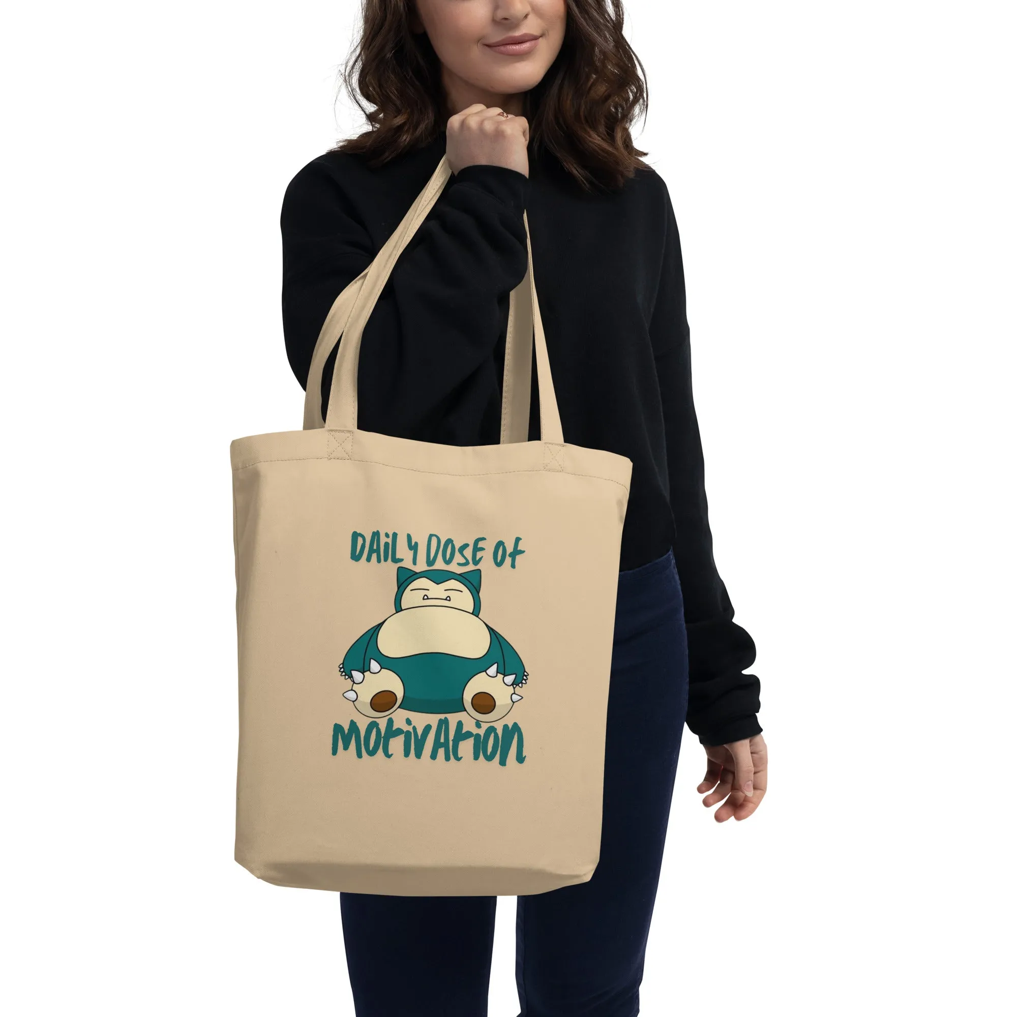 Reusable and Washable Eco Tote Bag | Snorlax - Daily Dose of Motivation Design