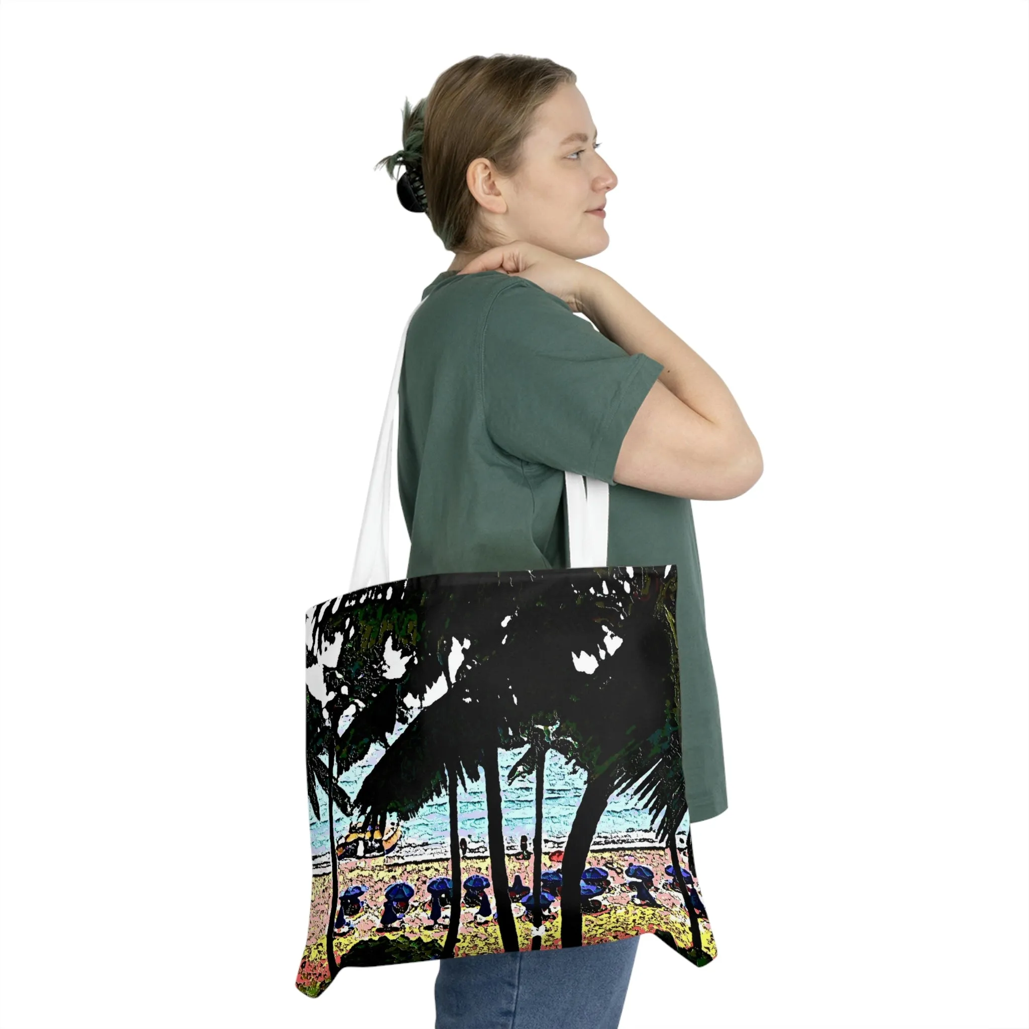 Shoulder Tote Bag ... "A Beautiful Beach Amongst The Palms" ... The Outrigger Waikiki, Honolulu, Oahu ... Original Works ...