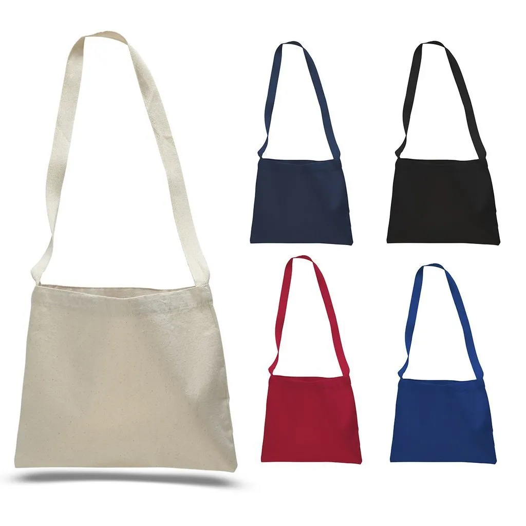 Small Messenger Canvas Tote Bag with Long Straps