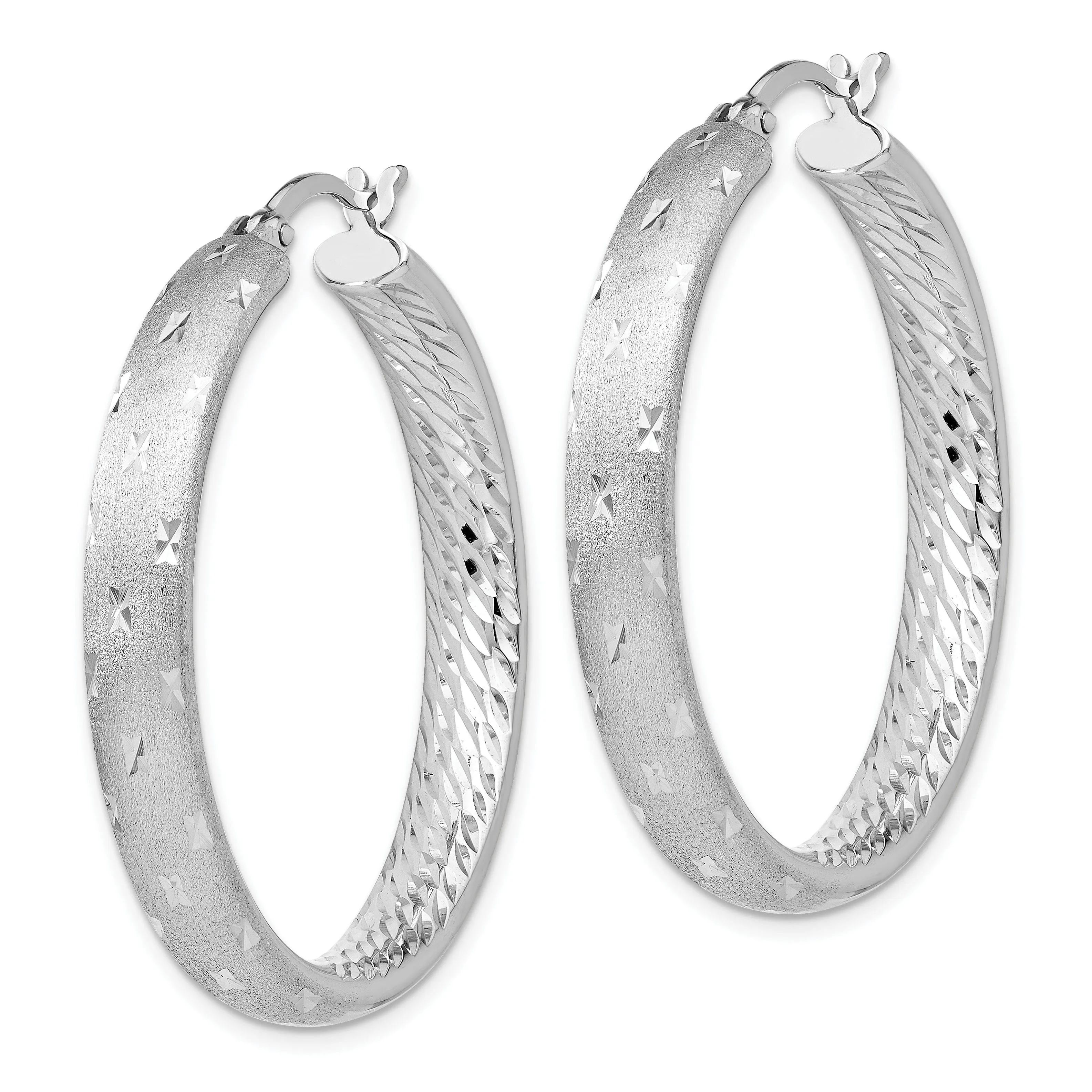 Sterling Silver Rhodium In Out D.C Earrings