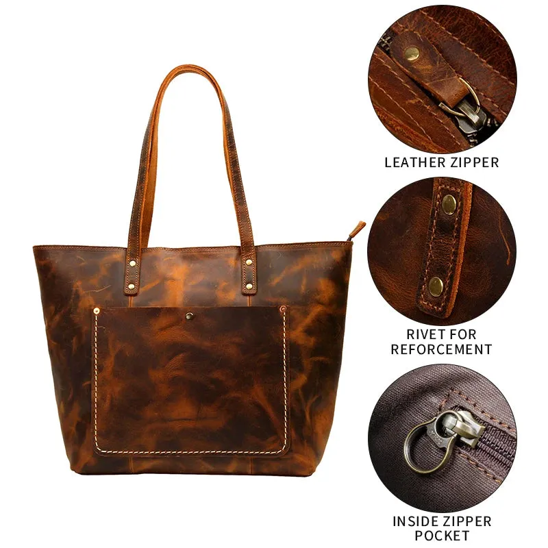 Stylish Genuine Cowhide Leather Tote for Women