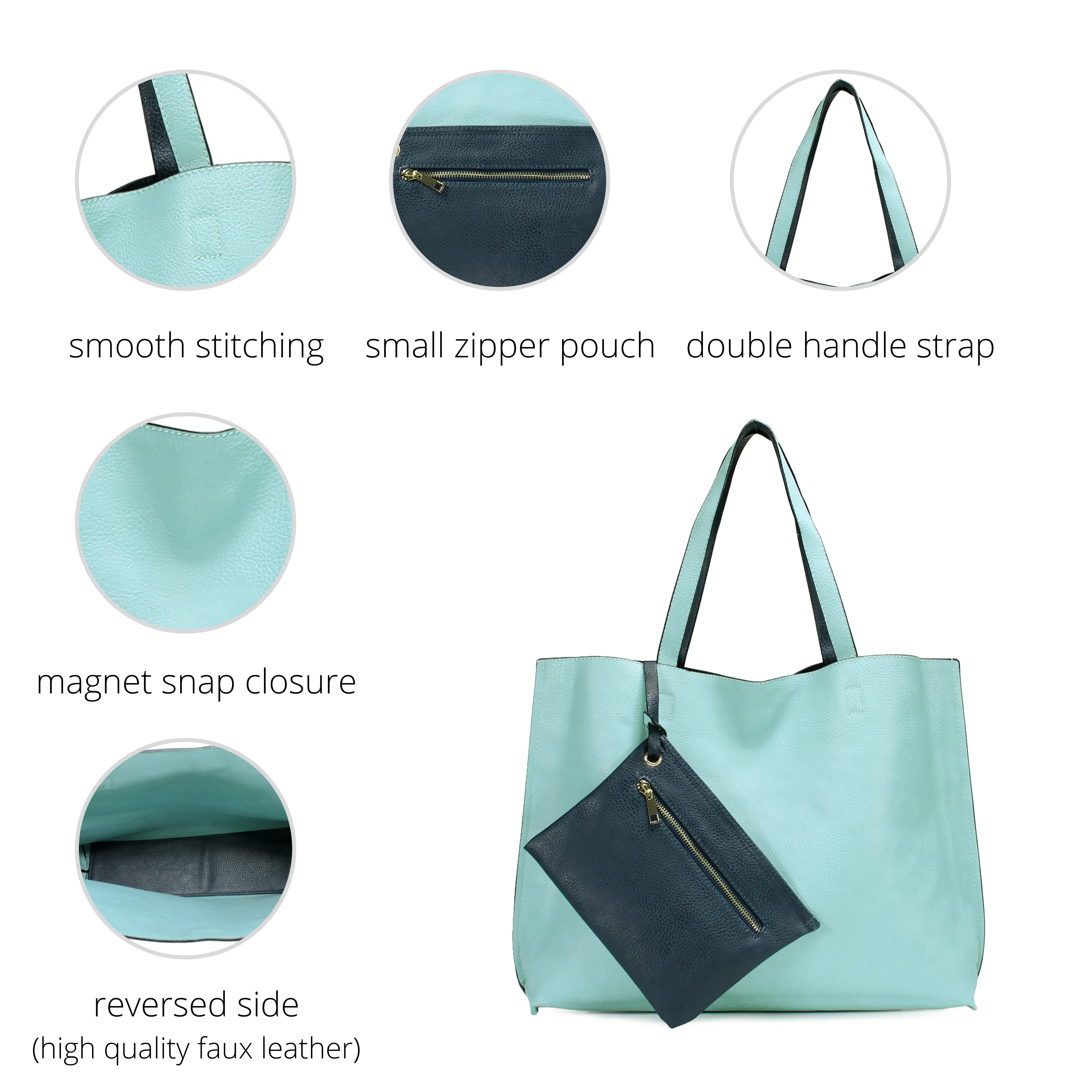 Stylish Reversible Tote Handbag H1842