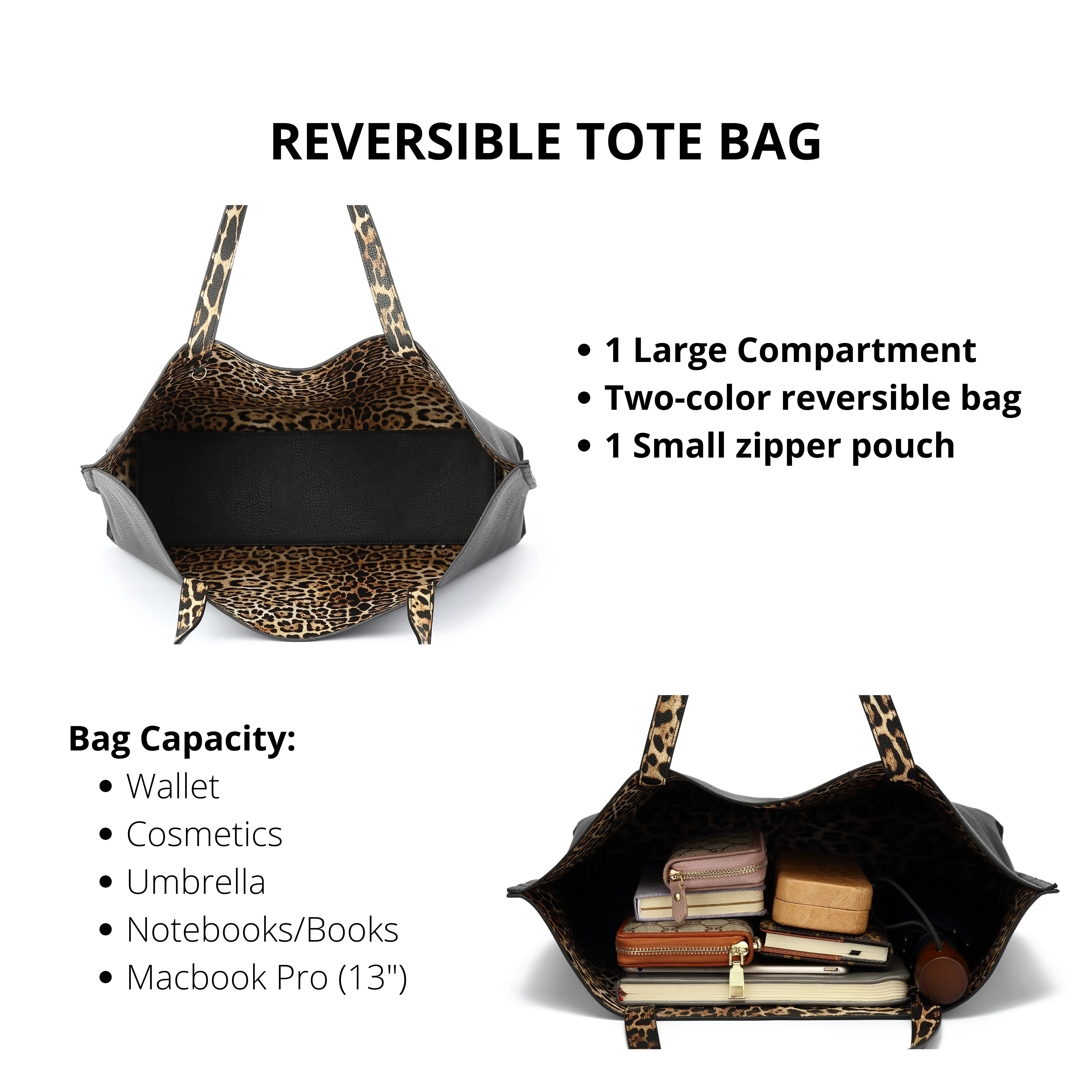 Stylish Reversible Tote Handbag H1842