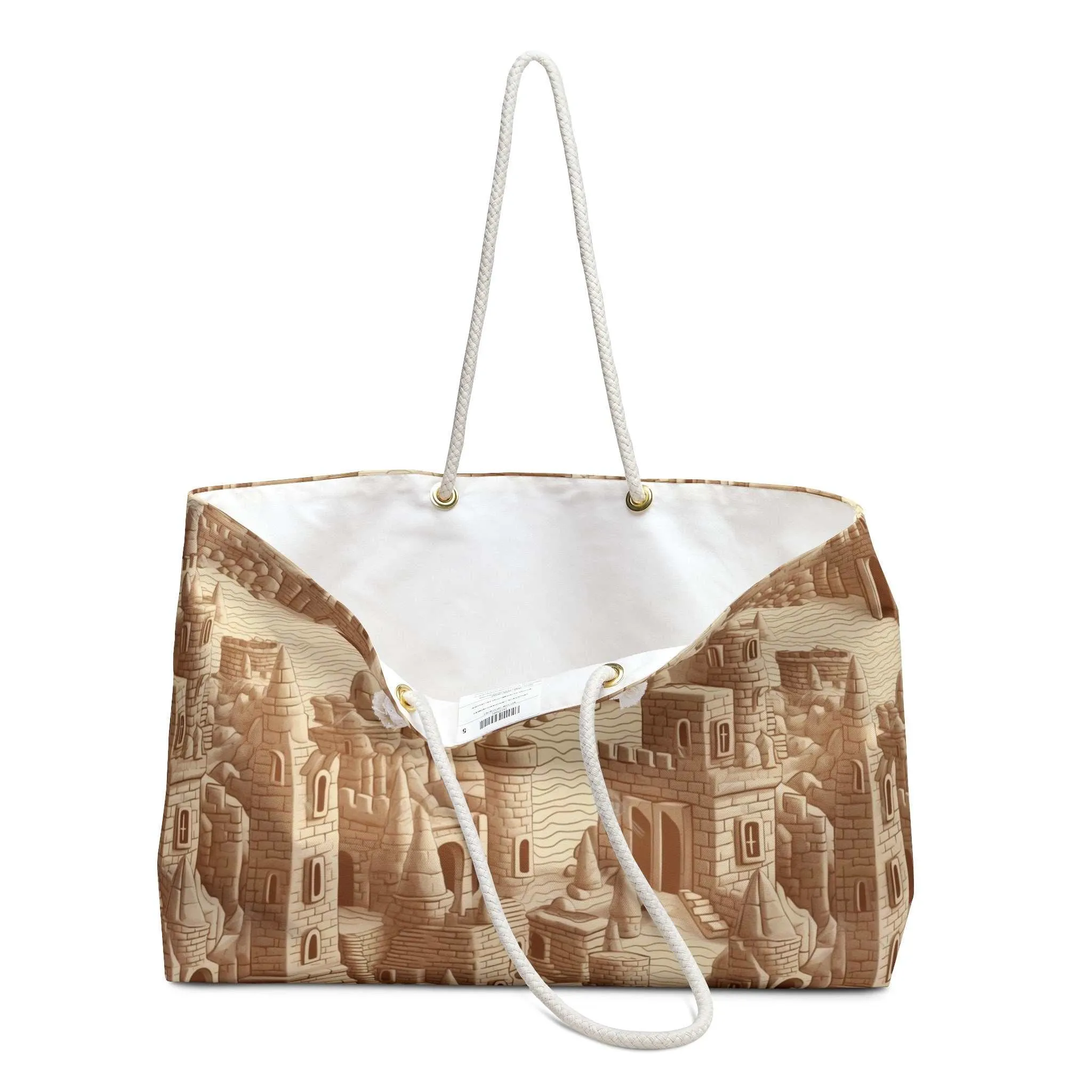 Stylish Sand Castle Design Canvas Weekender Tote