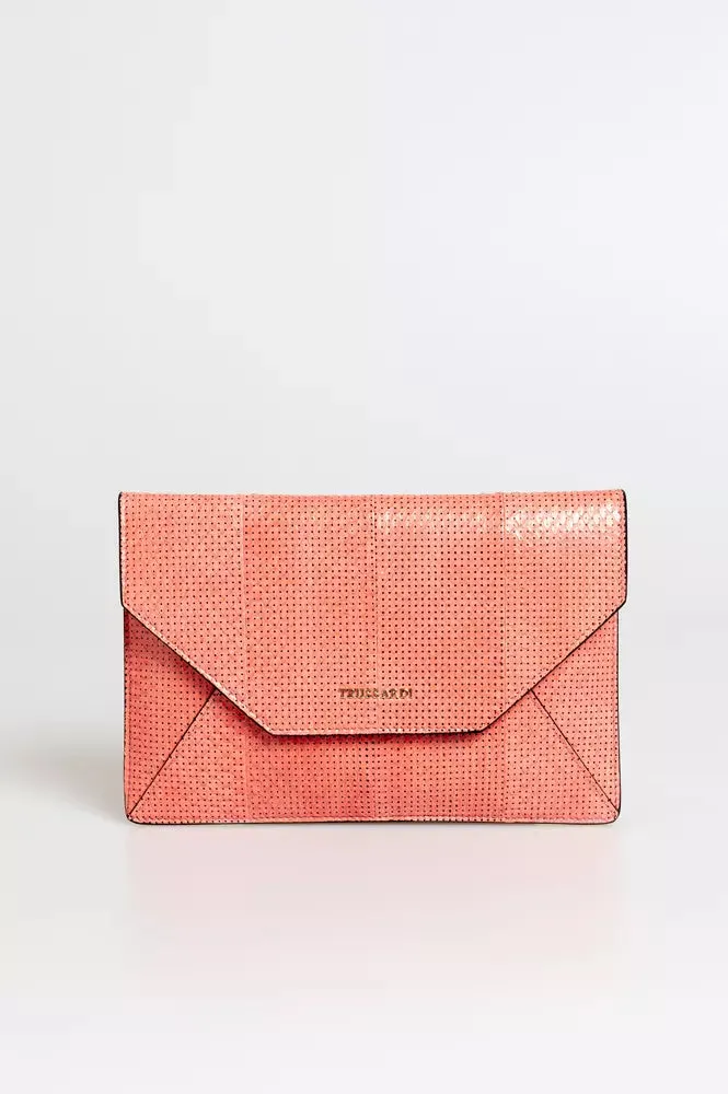 Trussardi Pink Leather Women Clutch