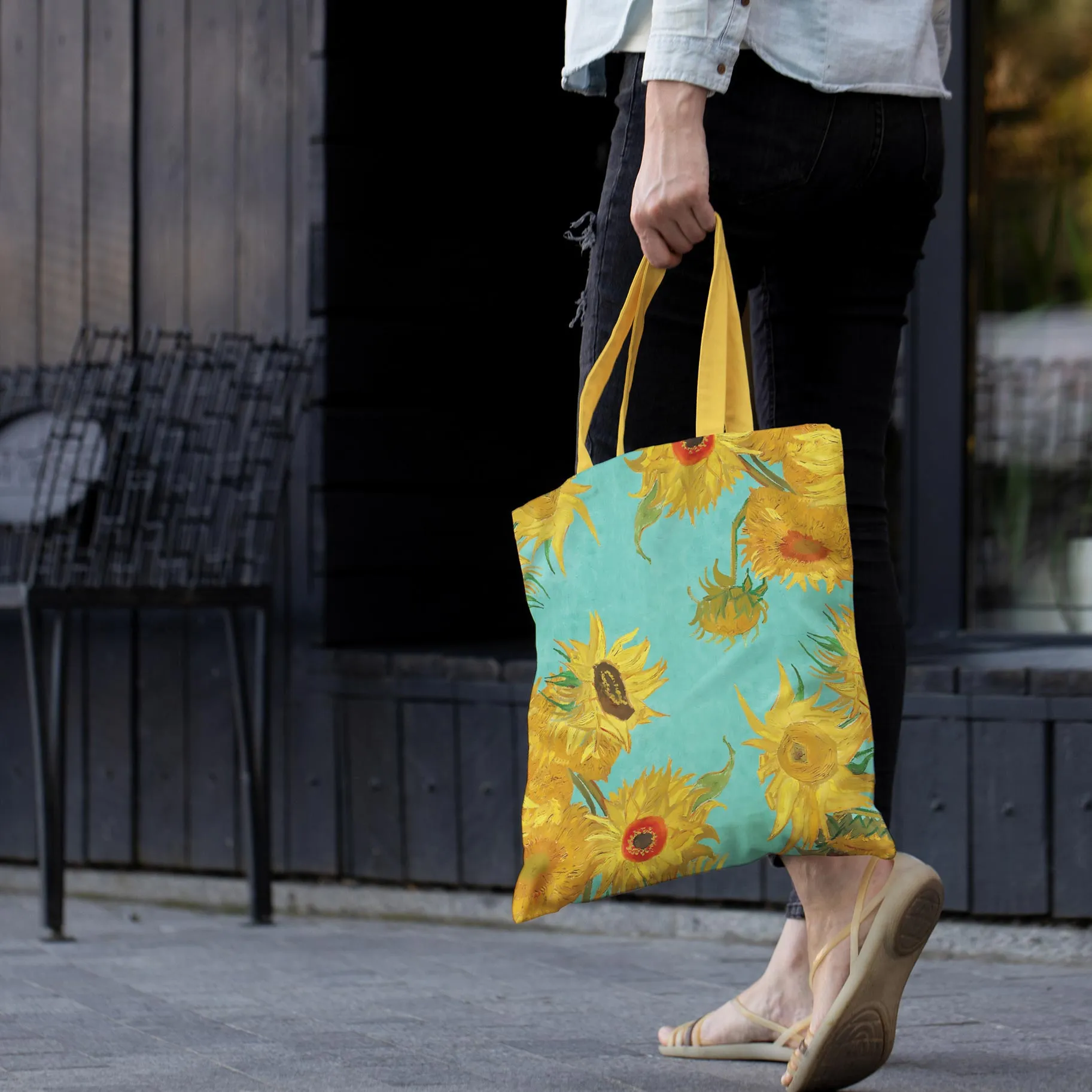 van Gogh Sunflowers Shoulder Strap Canvas Magazine Tote