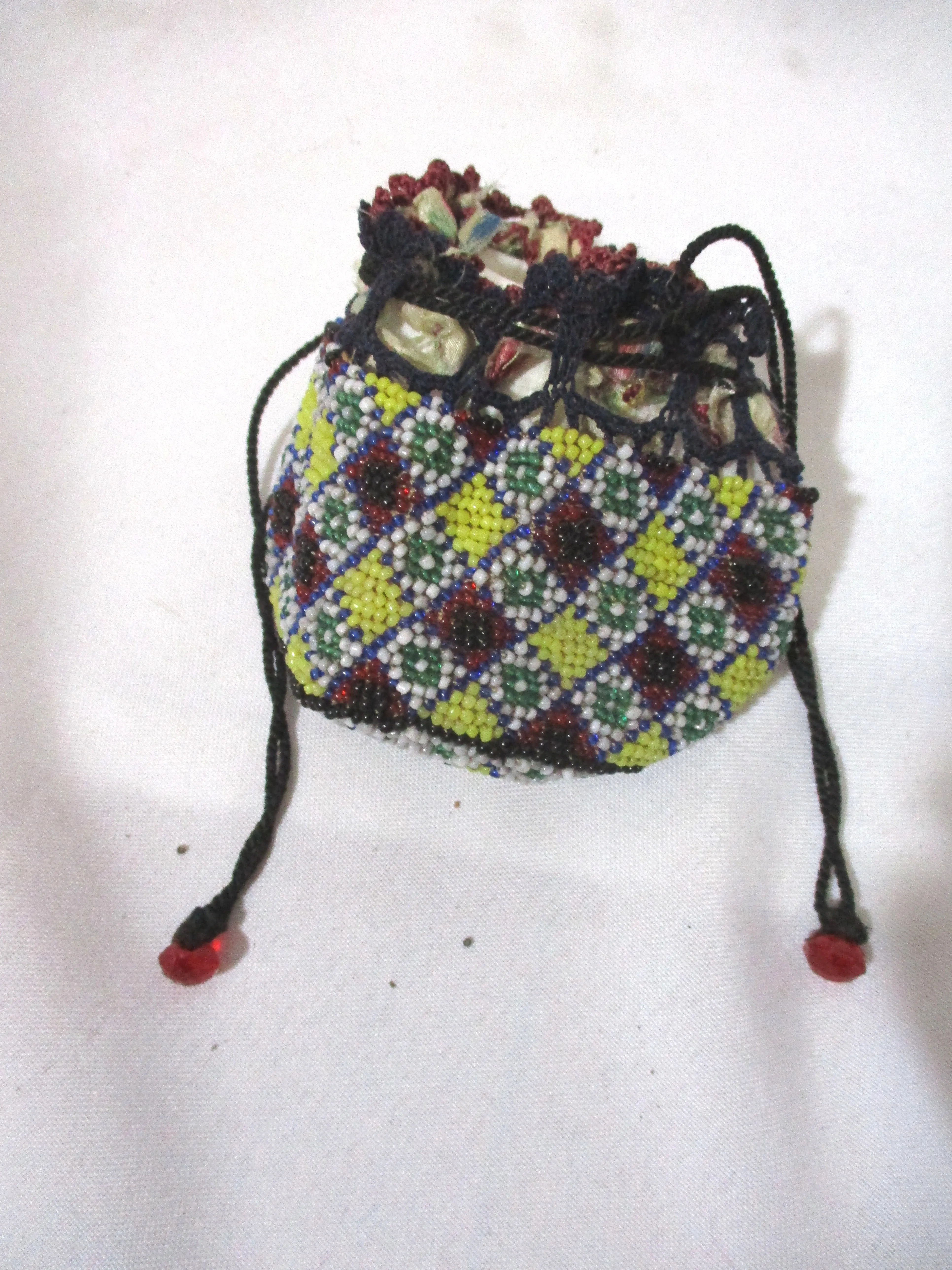 Vintage AZTEC Mini Bead Evening Bag Clutch Purse Native Multi