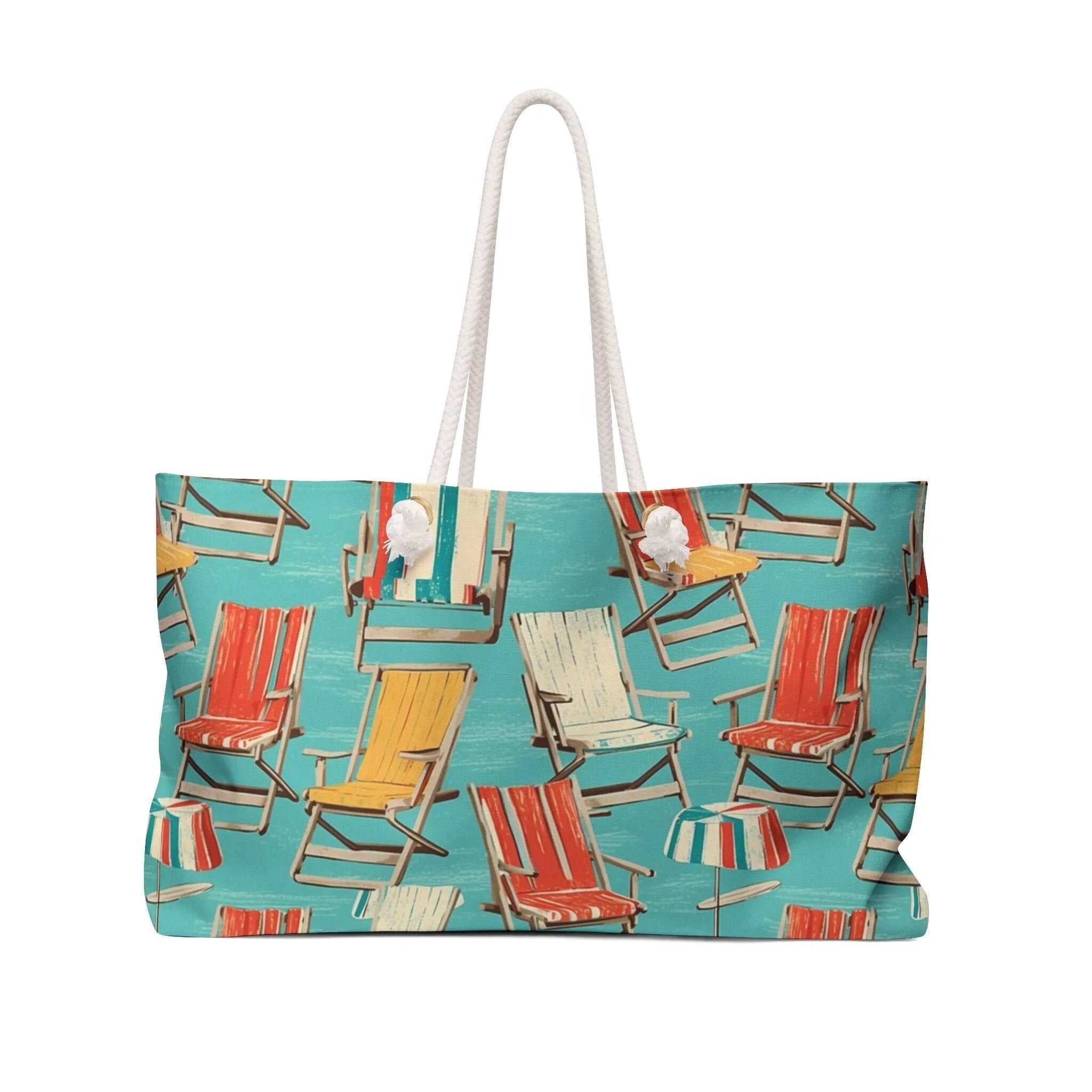 Vintage Beach Chairs Canvas Weekender Tote