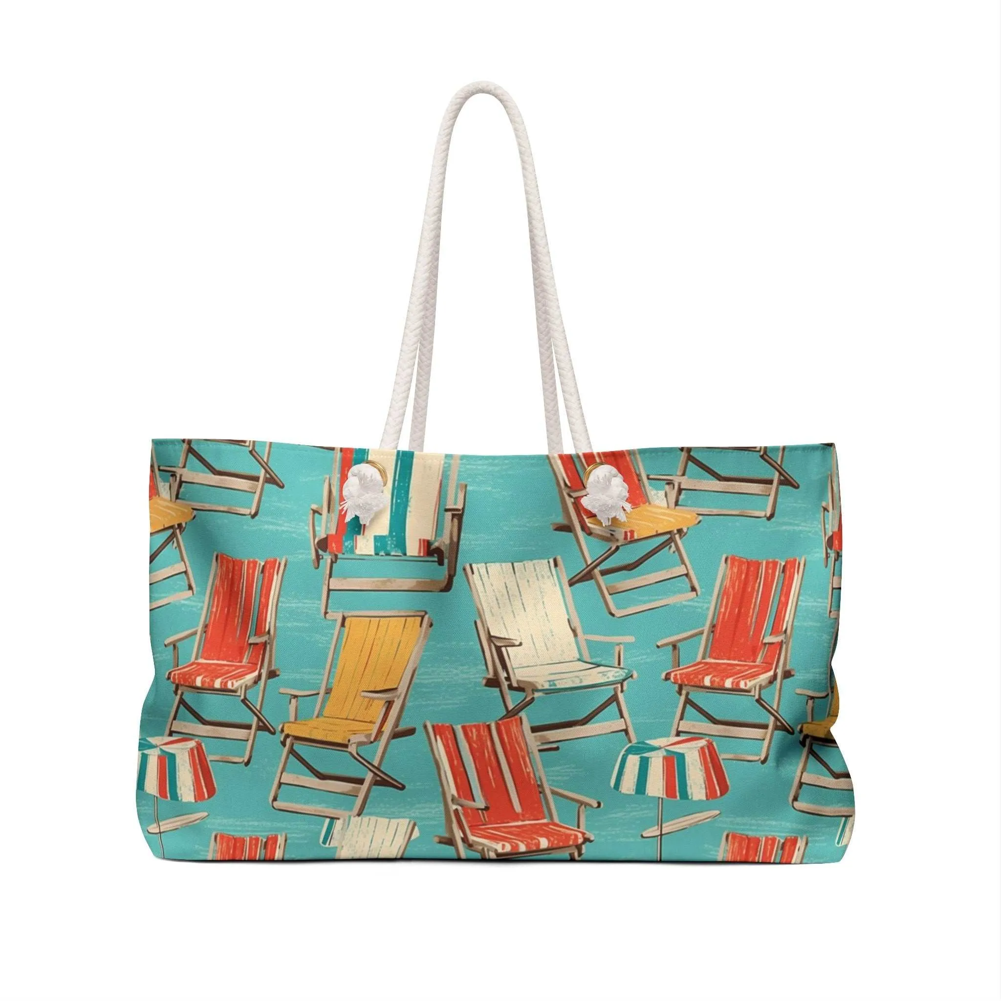 Vintage Beach Chairs Canvas Weekender Tote