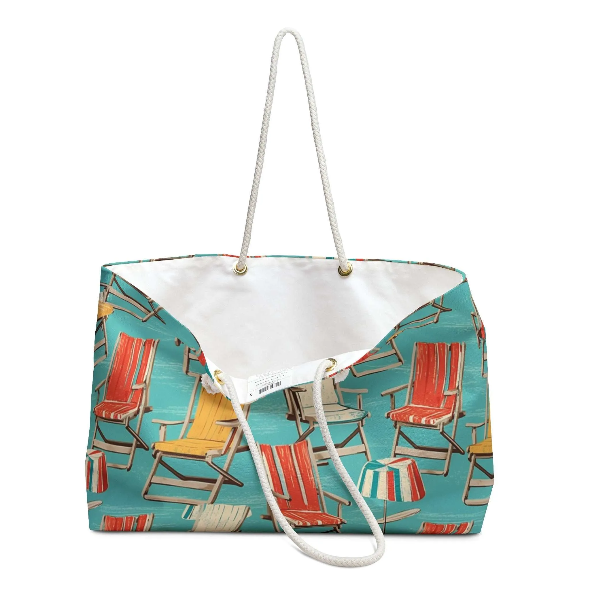 Vintage Beach Chairs Canvas Weekender Tote