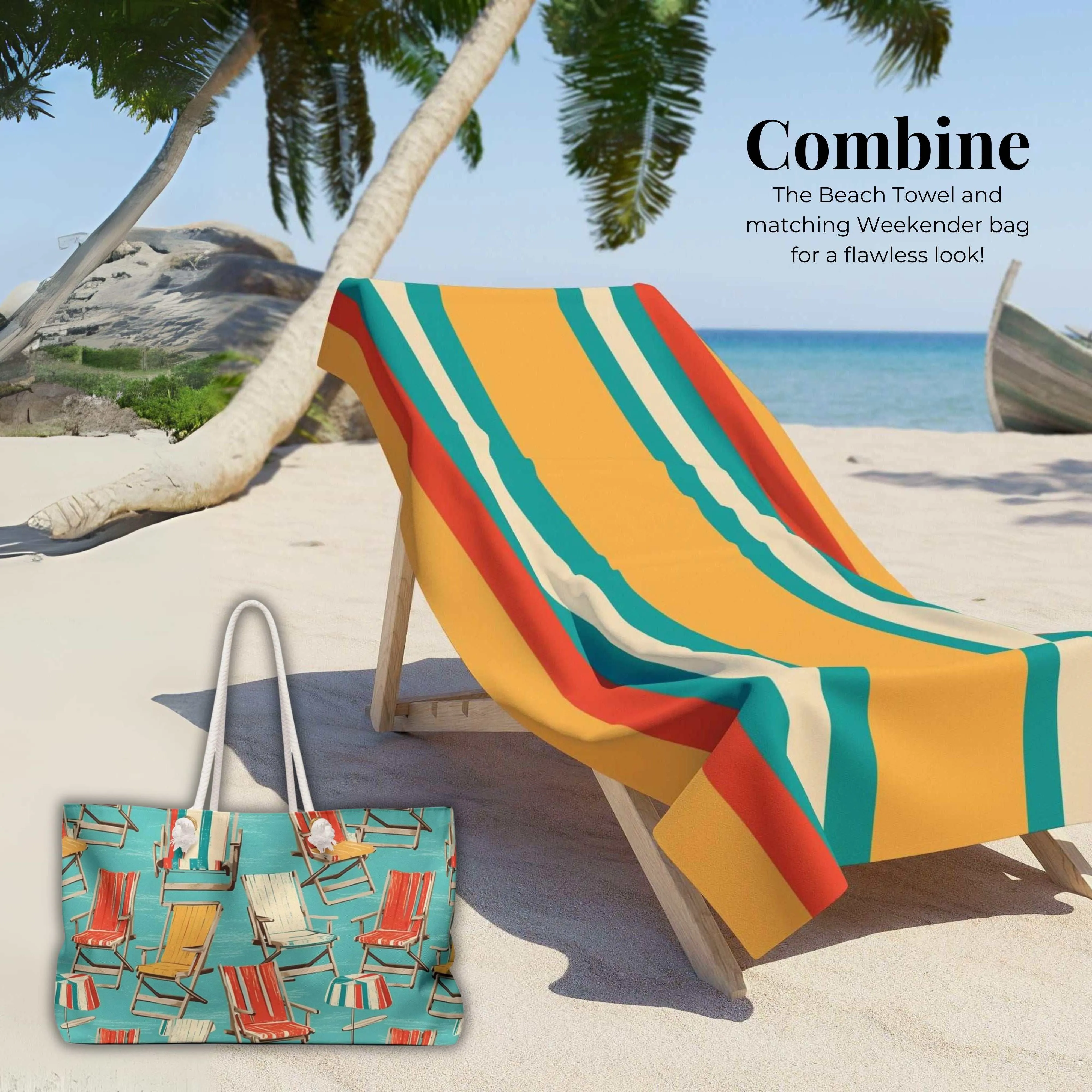 Vintage Beach Chairs Canvas Weekender Tote