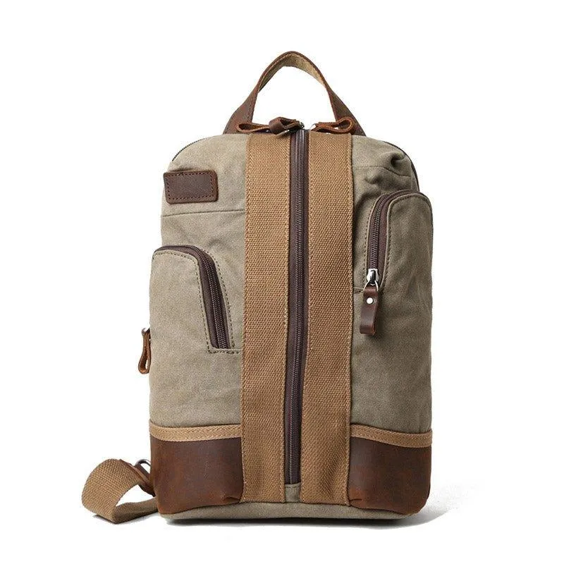 Waterproof Canvas Crossbody Sling Backpack