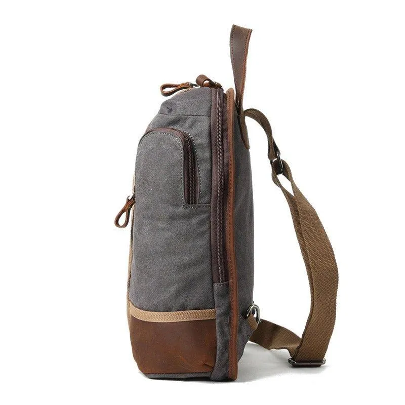 Waterproof Canvas Crossbody Sling Backpack