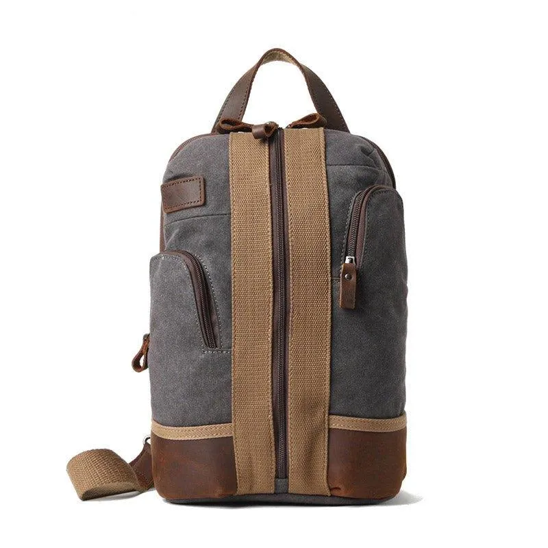 Waterproof Canvas Crossbody Sling Backpack